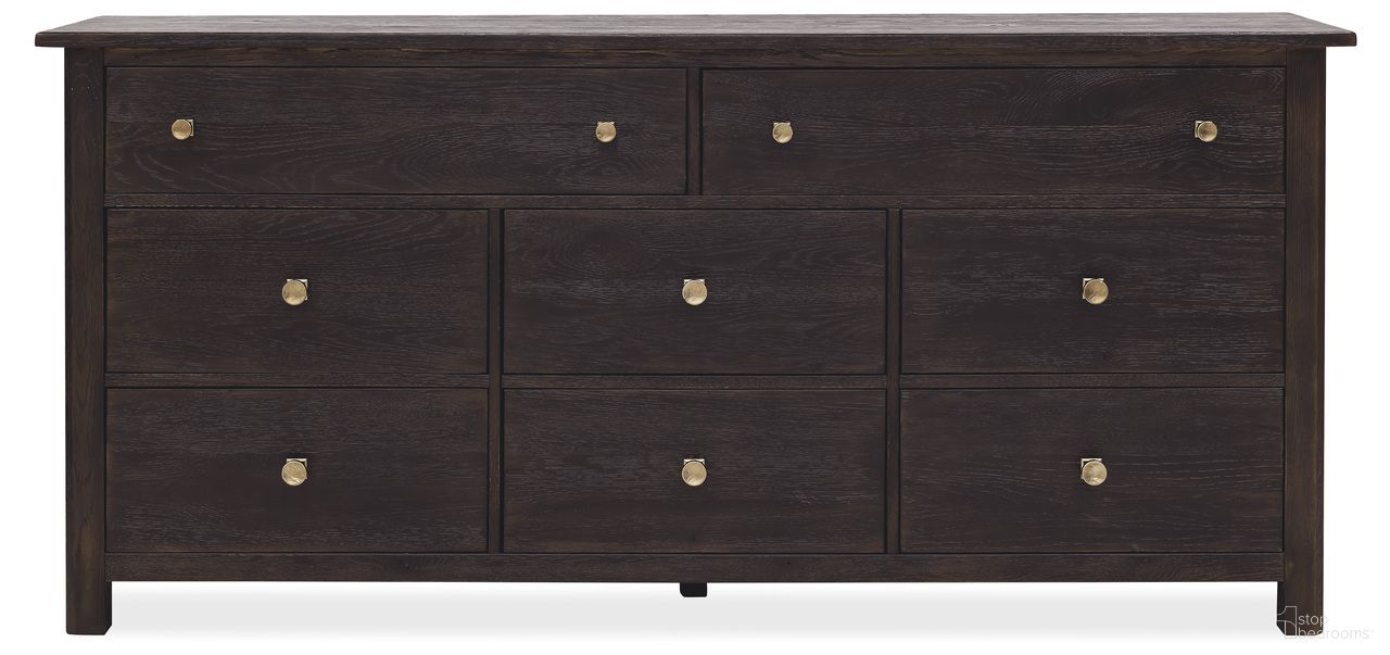 Driftwood Eight-Drawer Dresser In Burnt Timber
