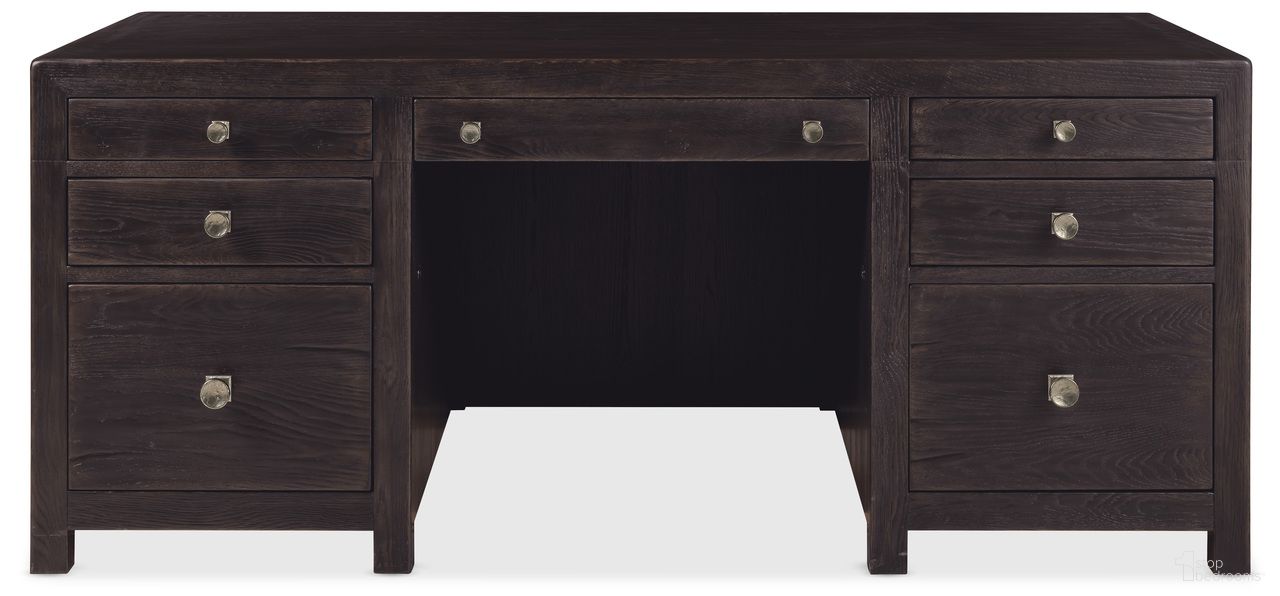 Driftwood Executive Desk In Burnt Timber