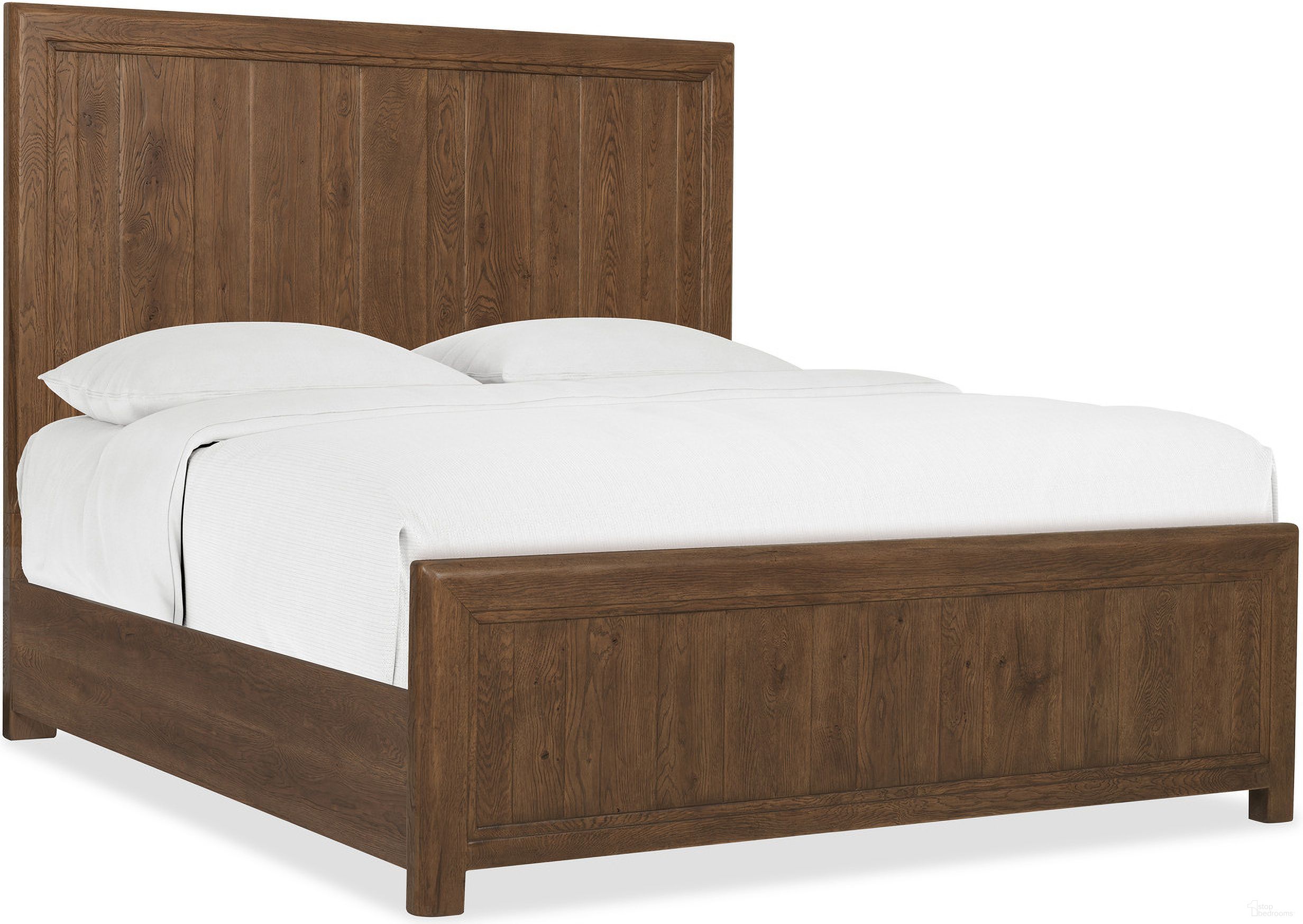 Driftwood King Panel Bed In Medium Wood