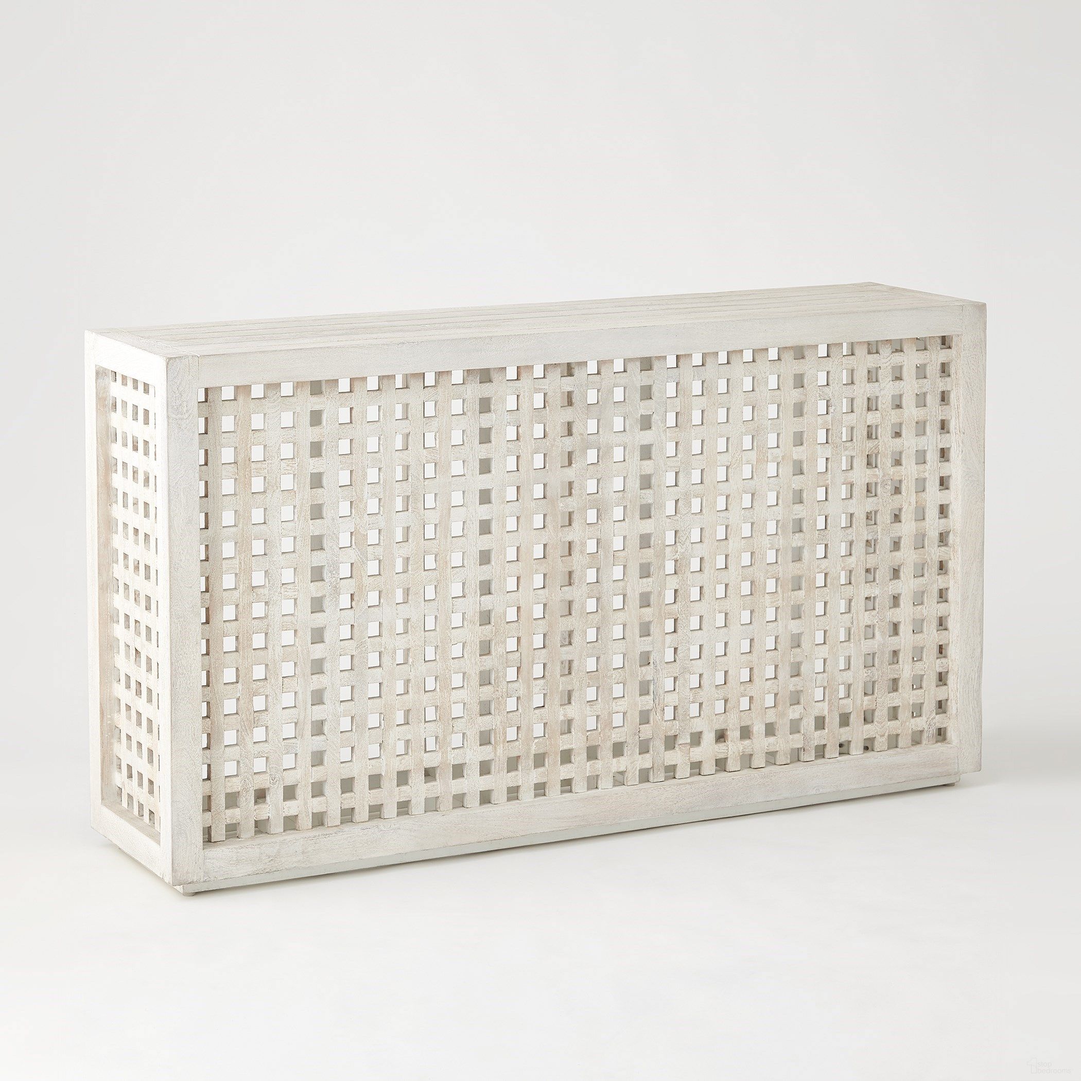 The appearance of Driftwood Lattice Console In White designed by Global Views in the modern / contemporary interior design. This white piece of furniture was selected by 1StopBedrooms from Driftwood Collection to add a touch of cosiness and style into your home. Sku: 790354. Material: Wood.