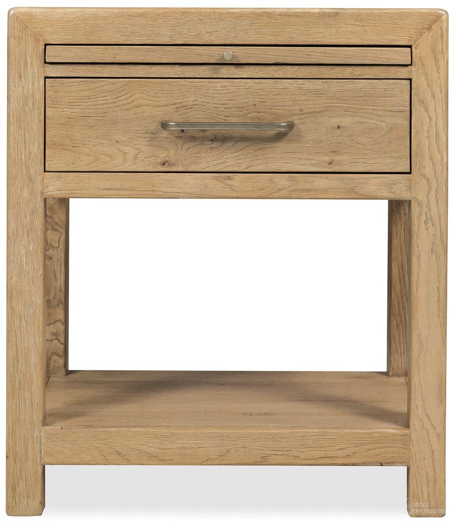 The appearance of Driftwood One-Drawer Nightstand In Light Wood designed by Hooker in the transitional interior design. This light wood piece of furniture was selected by 1StopBedrooms from Driftwood Collection to add a touch of cosiness and style into your home. Sku: 6820-90316-80. Material: Solid Oak.