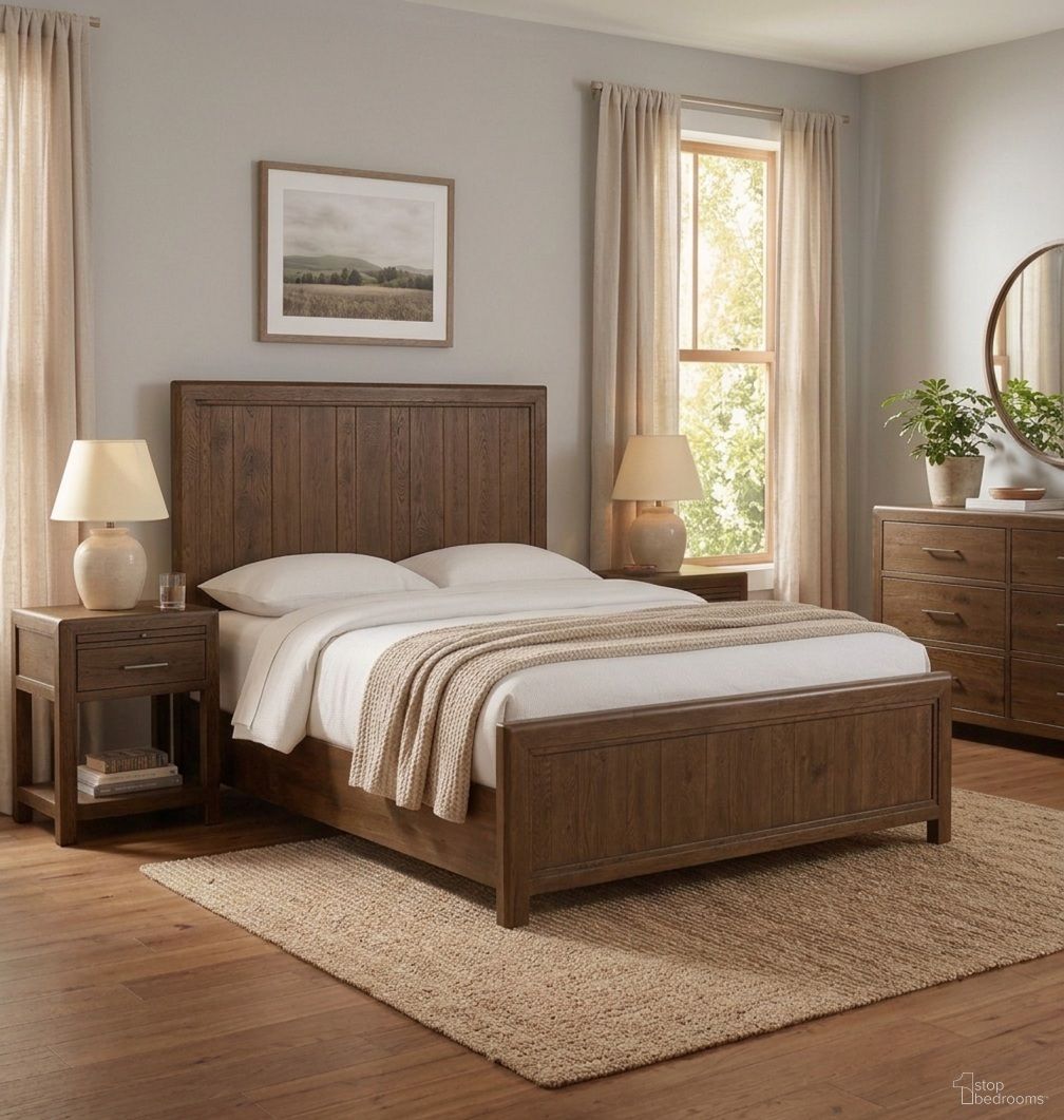 Driftwood Panel Bedroom Set In Medium Wood