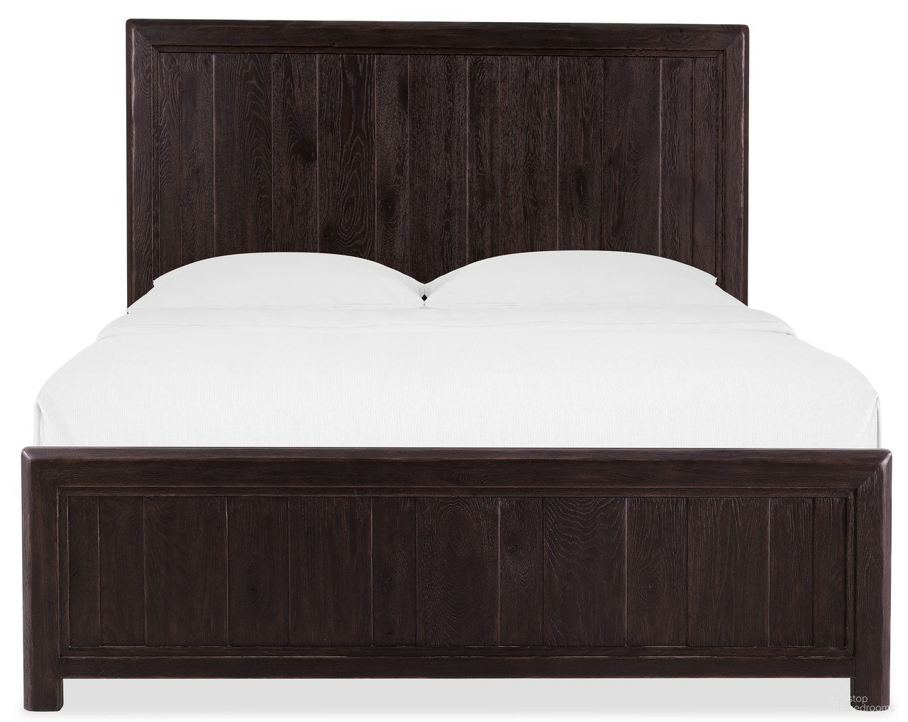 Driftwood Queen Panel Bed In Burnt Timber