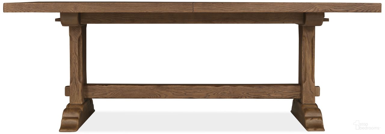 Driftwood Rectangle Dining Table with Two 20 Inch Leaves In Medium Wood