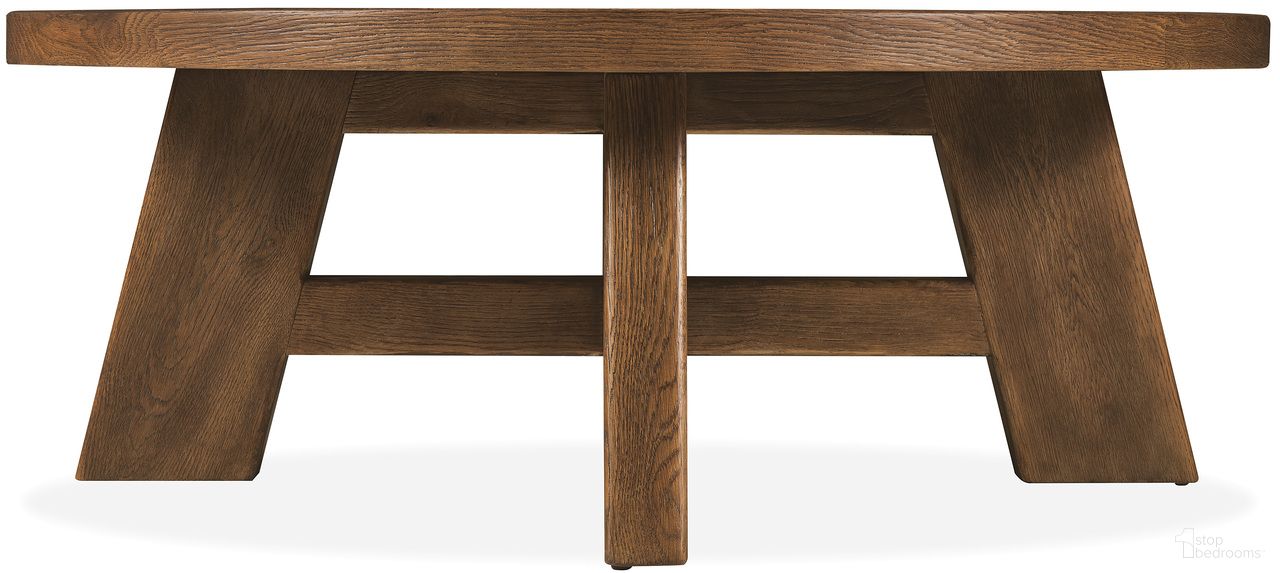 The appearance of Driftwood Round Cocktail Table In Medium Wood designed by Hooker in the transitional interior design. This medium wood piece of furniture was selected by 1StopBedrooms from Driftwood Collection to add a touch of cosiness and style into your home. Sku: 6820-80211-85. Material: Solid Oak.
