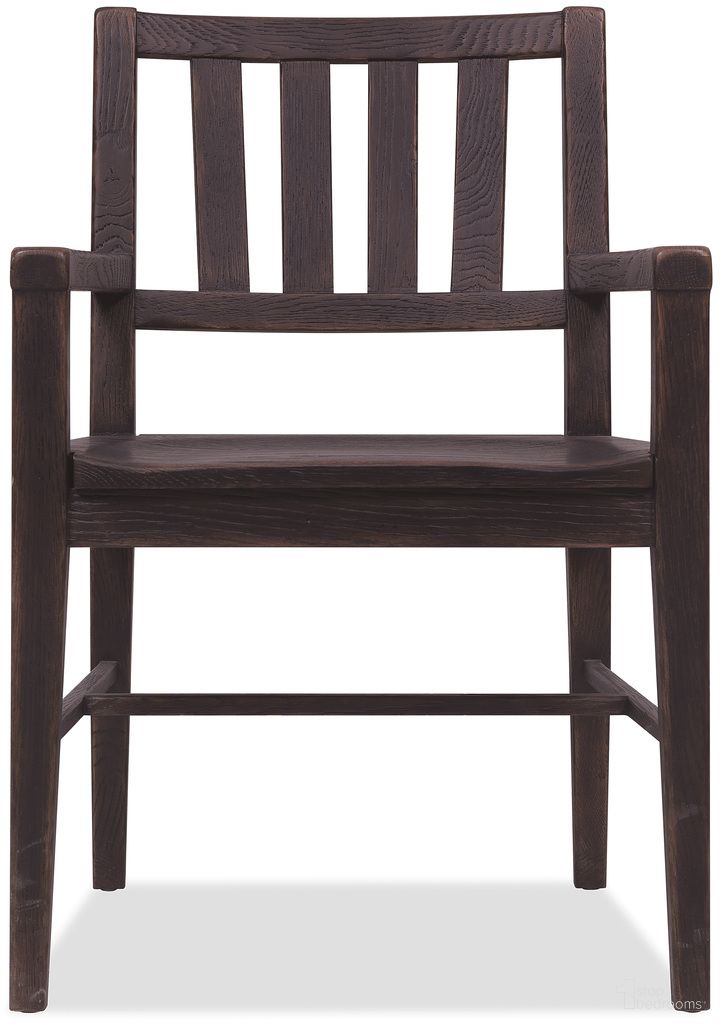 The appearance of Driftwood Splatback Arm Chair In Burnt Timber designed by Hooker in the transitional interior design. This burnt timber piece of furniture was selected by 1StopBedrooms from Driftwood Collection to add a touch of cosiness and style into your home. Sku: 6820-75301-99. Chair Type: Arm Chair. Material: Solid Oak.