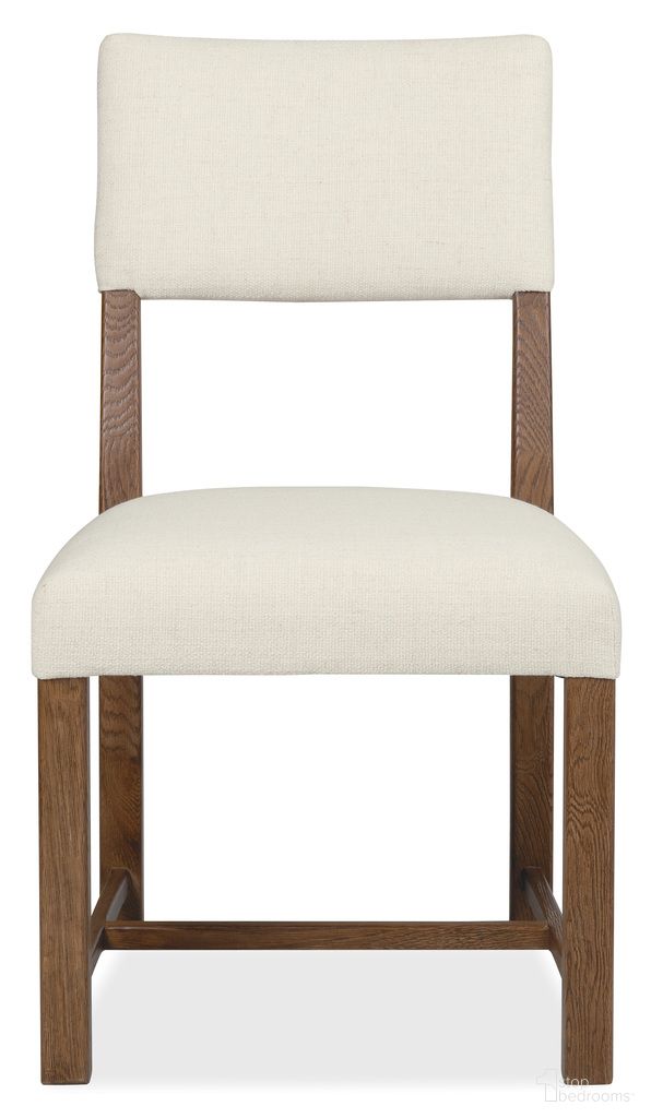 The appearance of Driftwood Upholstered Side Chair In Beige and Medium Wood designed by Hooker in the transitional interior design. This beige/medium wood piece of furniture was selected by 1StopBedrooms from Driftwood Collection to add a touch of cosiness and style into your home. Sku: 6820-75410-85. Material: Solid Oak. Chair Type: Side Chair.