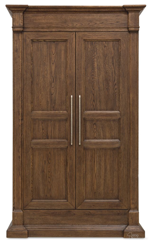 The appearance of Driftwood Wardrobe In Medium Wood designed by Hooker in the transitional interior design. This medium wood piece of furniture was selected by 1StopBedrooms from Driftwood Collection to add a touch of cosiness and style into your home. Sku: 6820-90013-85. Material: Solid Oak.