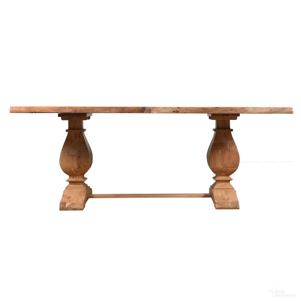 The appearance of Dritto Live Edge Handmade Hardwood Rectangle Dining Table In Natural designed by Rajani Home in the country / farmhouse interior design. This natural piece of furniture  was selected by 1StopBedrooms from Cavora Collection to add a touch of cosiness and style into your home. Sku: 1C679818G49348. Table Base Style: Trestle. Table Top Shape: Square. Size: 44" x 44". Material: Acacia Wood.