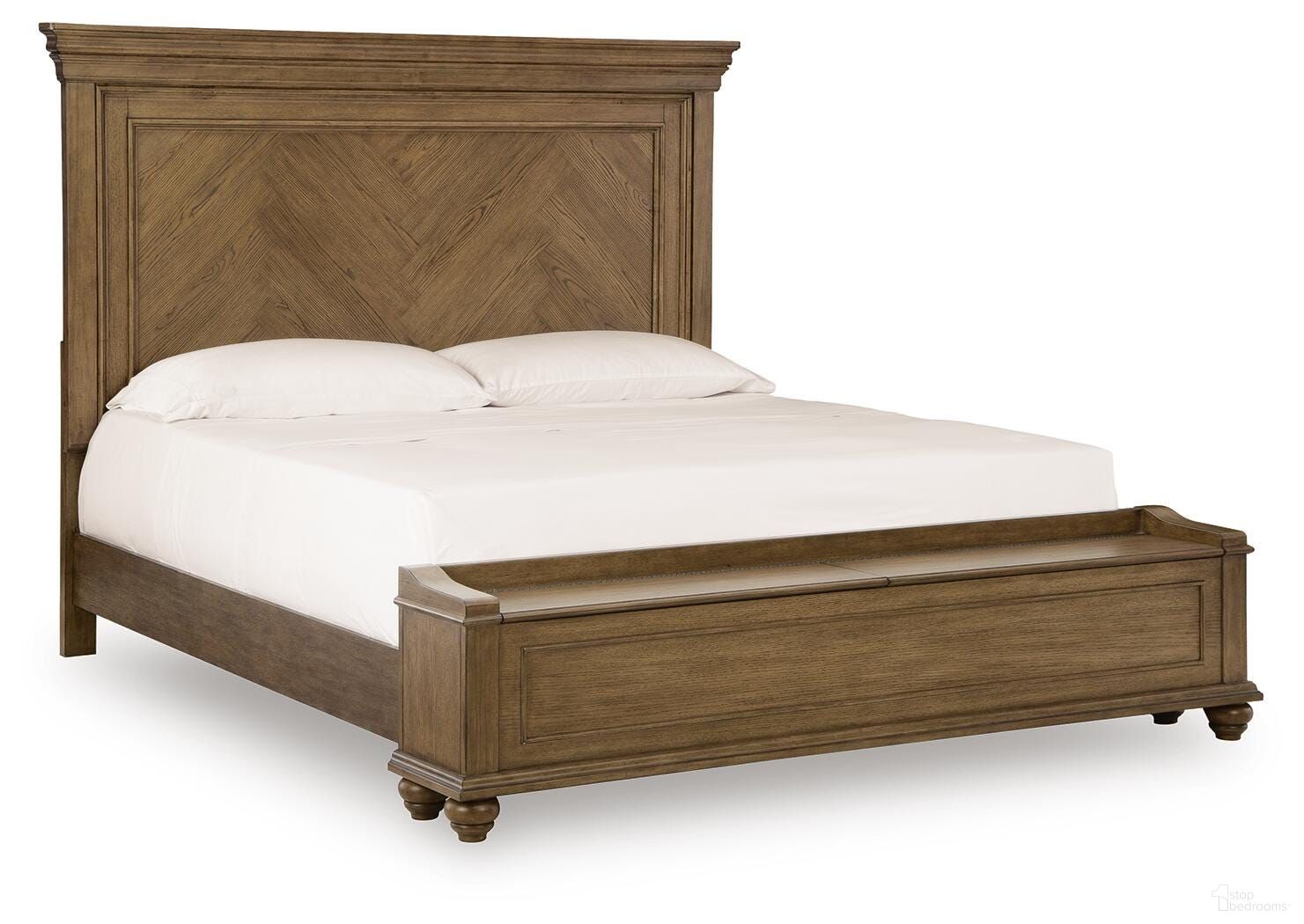 Drojan California King Panel Storage Bed In Medium Brown