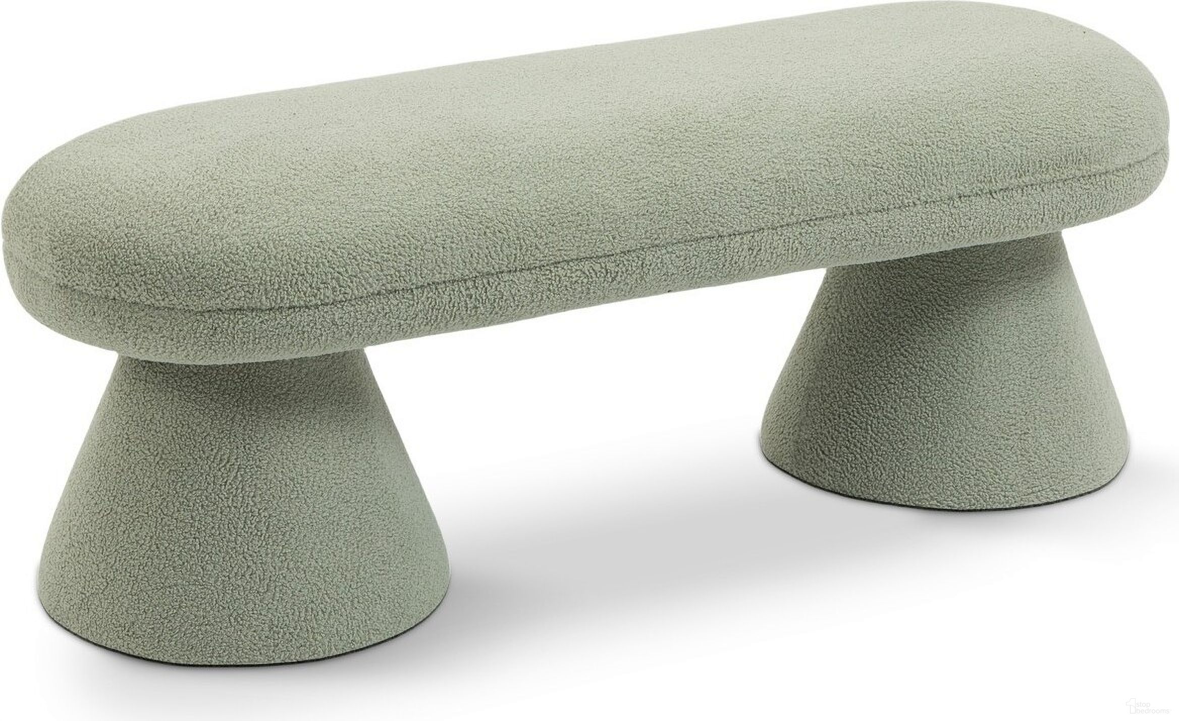 The appearance of Drum Faux Shearling Teddy Fabric Bench In Mint designed by Meridian in the modern / contemporary interior design. This mint piece of furniture was selected by 1StopBedrooms from Drum Collection to add a touch of cosiness and style into your home. Sku: 196Mint. Material: Plywood.