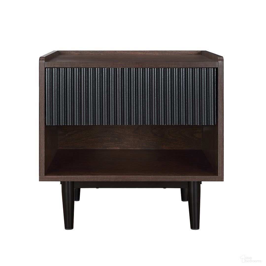 Duane Nightstand In Dark Brown and Black