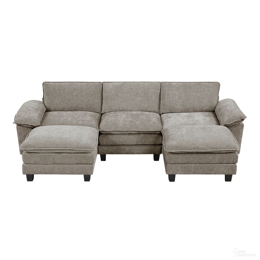Dublin 4-Piece Modular Sectional with 2 Ottoman In Gray