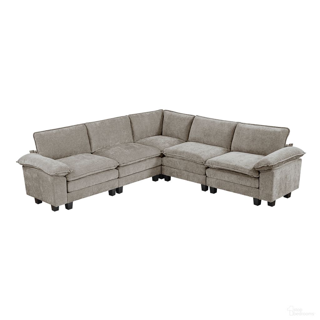 The appearance of Dublin 5-Piece Modular Sectional In Gray designed by Homelegance in the modern / contemporary interior design. This gray piece of furniture was selected by 1StopBedrooms from Dublin Collection to add a touch of cosiness and style into your home. Sku: 8450PWT-AC;8450PWT-AC;8450PWT-AC;8450PWT-AC;8450PWT-CR;8450PWT-A. Material: Chenille.