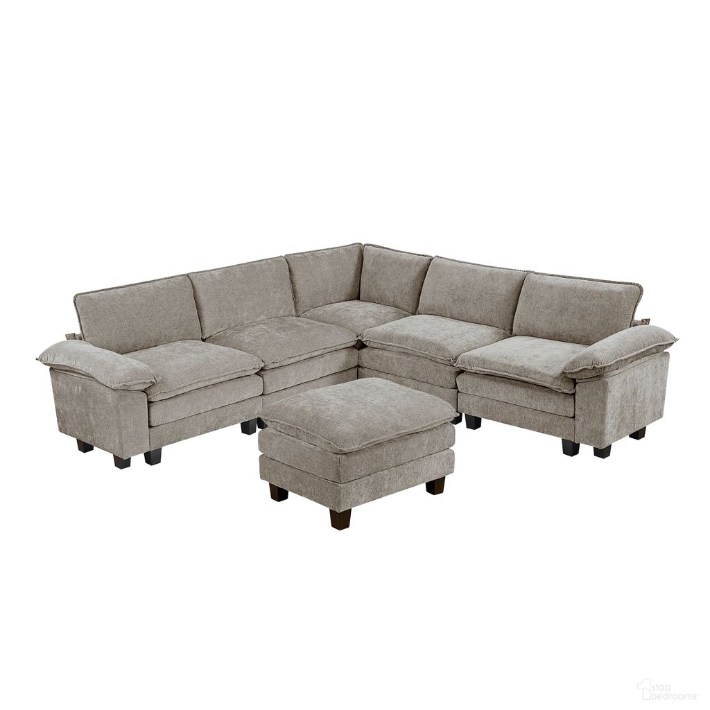 Dublin 6-Piece Modular Sectional with Ottoman In Gray