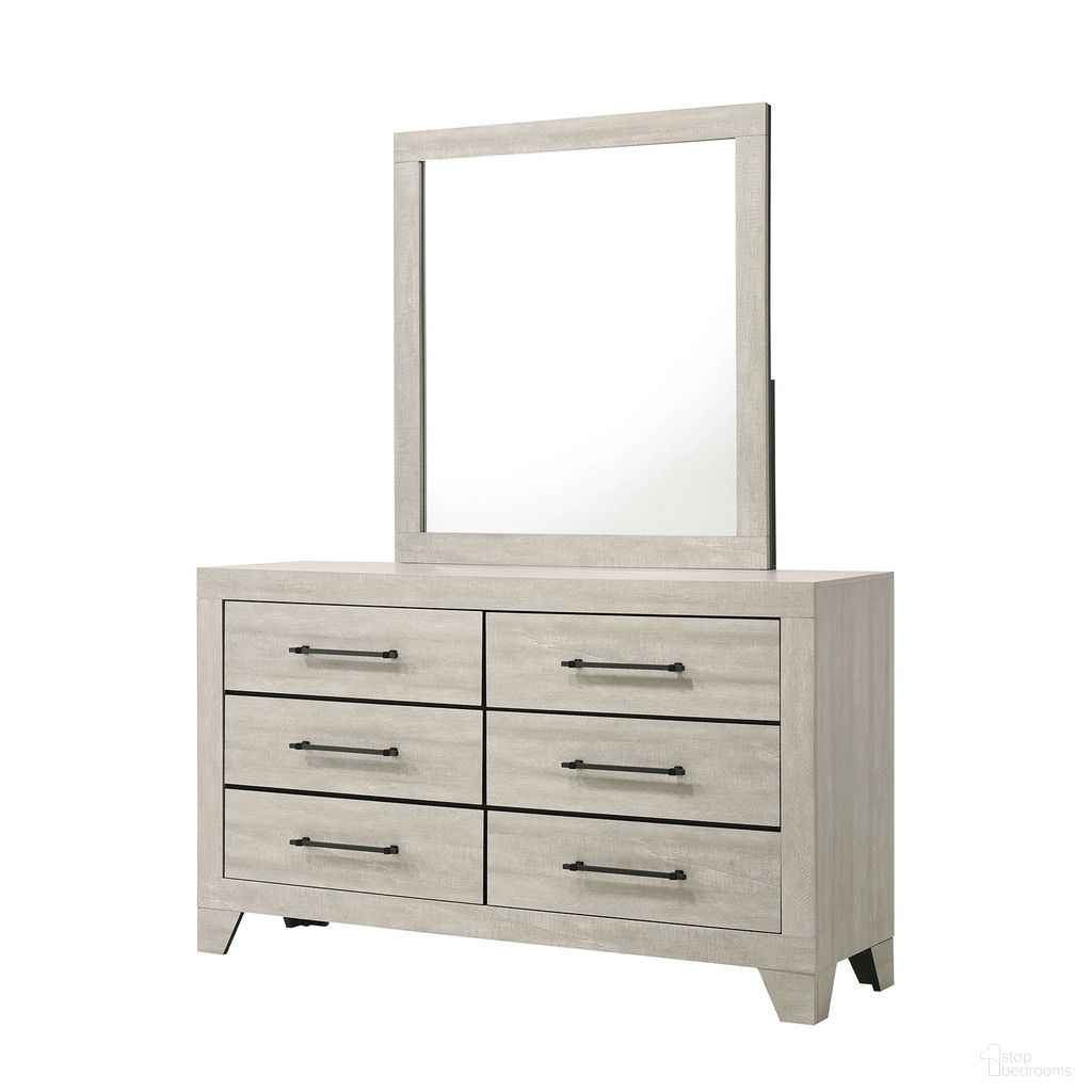 The appearance of Dubuque Mirror In Light Gray designed by Furniture of America in the modern / contemporary interior design. This light gray piece of furniture  was selected by 1StopBedrooms from Dubuque Collection to add a touch of cosiness and style into your home. Sku: FM72003LG-M. Material: Solid Rubberwood.
