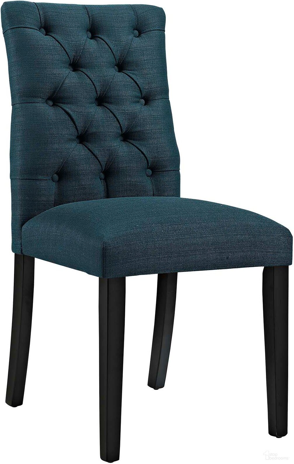 The appearance of Duchess Azure Fabric Dining Chair designed by Modway in the modern / contemporary interior design. This azure piece of furniture was selected by 1StopBedrooms from Duchess Collection to add a touch of cosiness and style into your home. Sku: EEI-2231-AZU. Material: Plywood. Chair Type: Side Chair.