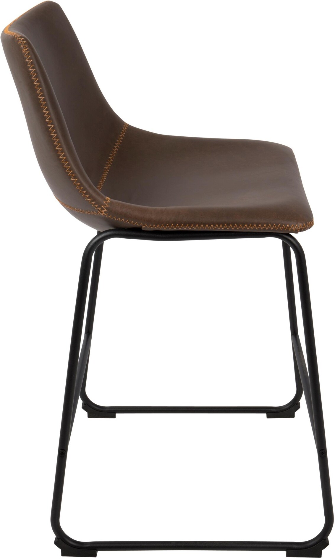 Duke 26 Inch Industrial Counter Stool In Black With Espresso Faux