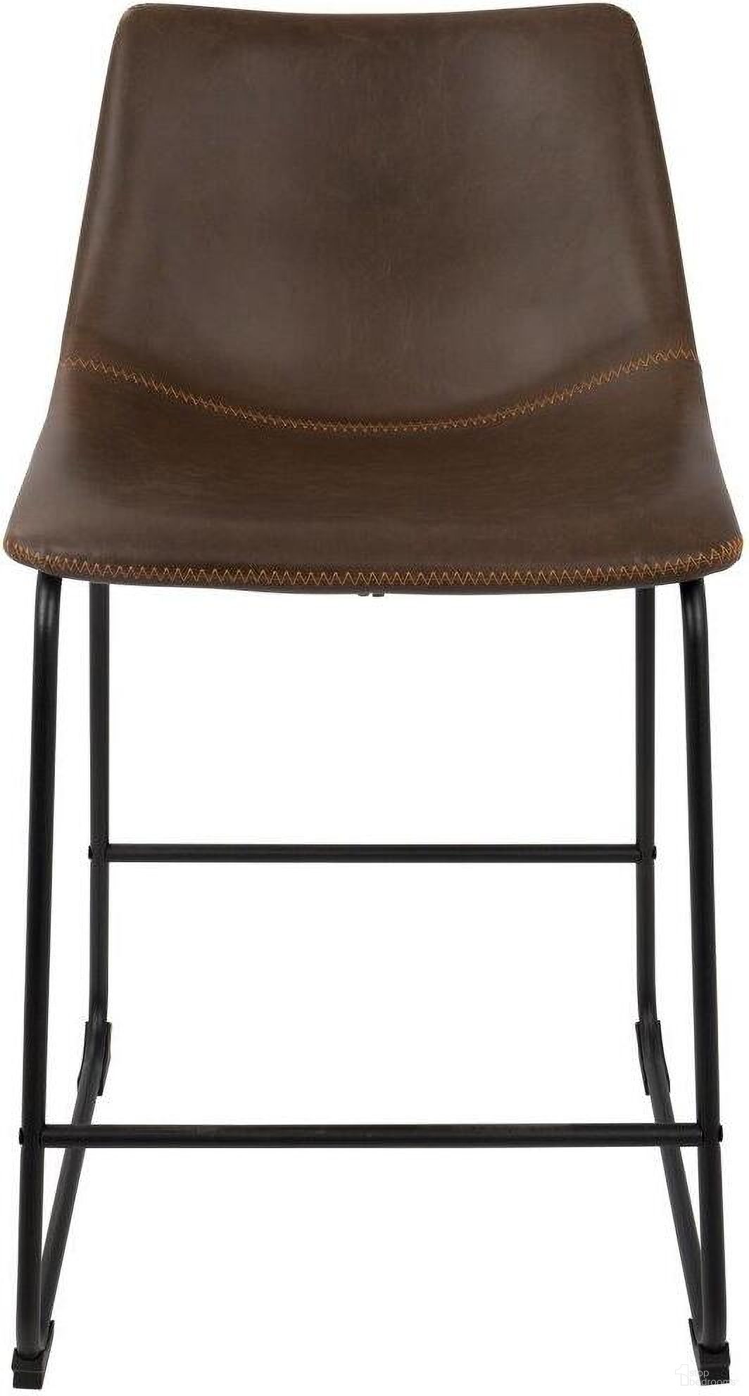 Duke 26 Inch Industrial Counter Stool In Black With Espresso Faux