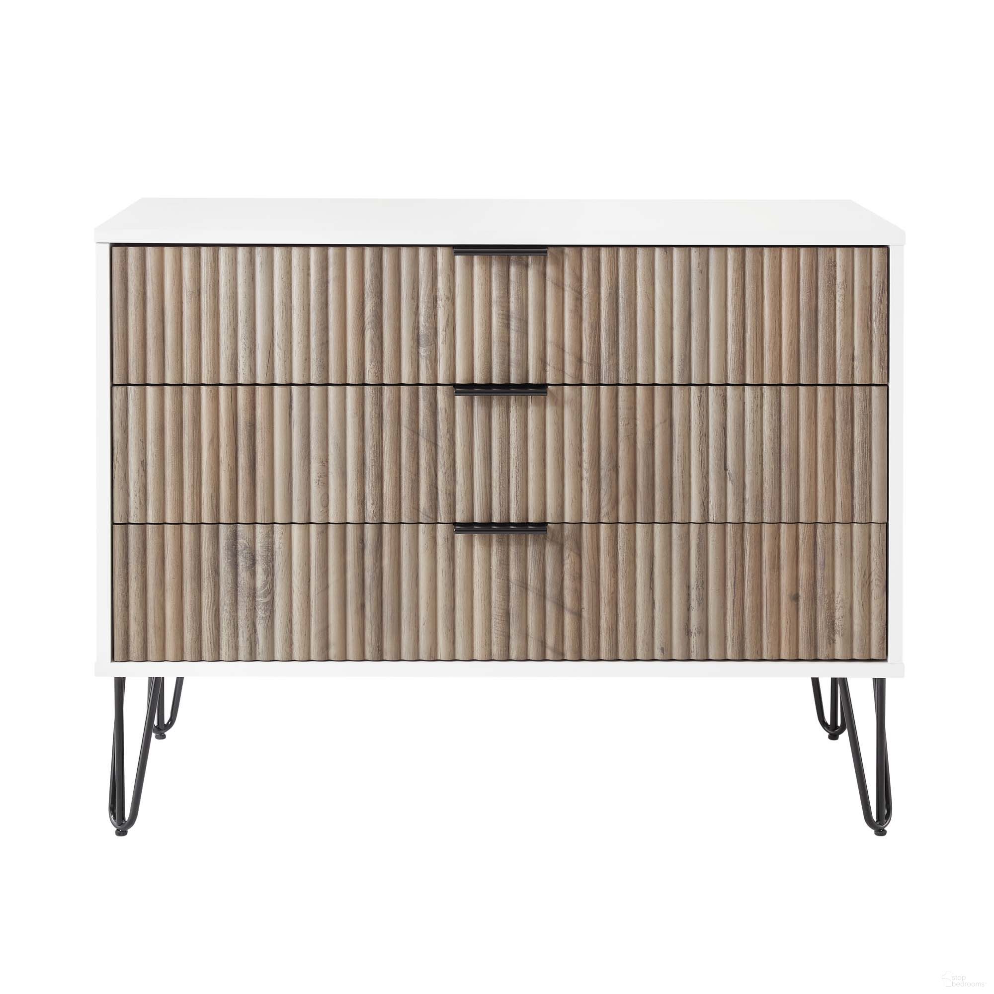 The appearance of Dumbo Dresser In White and Grey designed by Manhattan Comfort in the modern / contemporary interior design. This white and grey piece of furniture was selected by 1StopBedrooms from Dumbo Collection to add a touch of cosiness and style into your home. Sku: DR001-WG. Material: MDF.