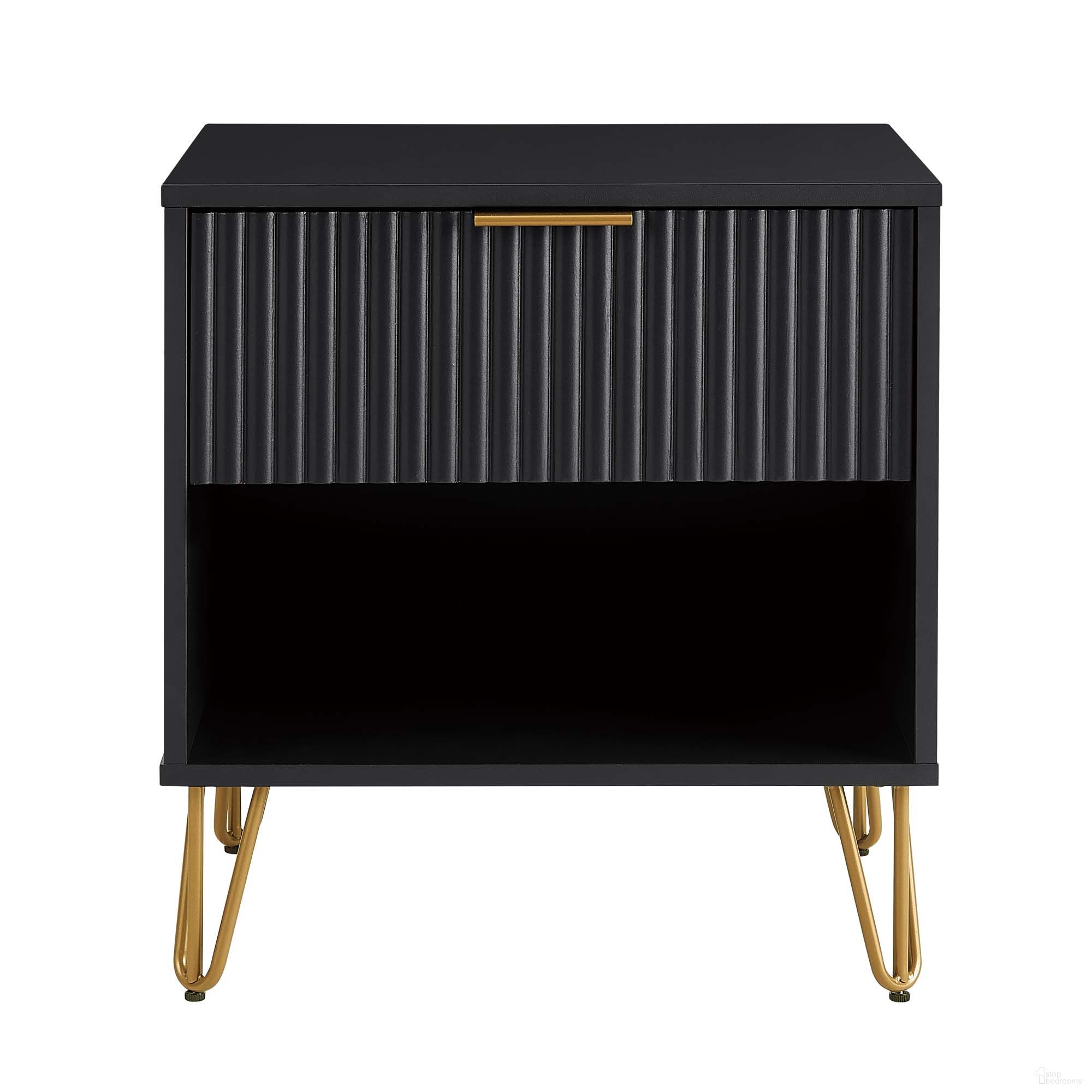 Dumbo Nightstand with 1 Drawer In Black