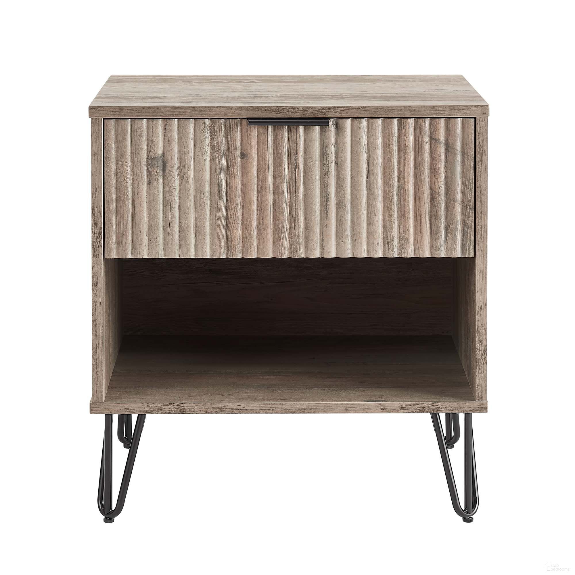 The appearance of Dumbo Nightstand with 1 Drawer In Rustic Grey designed by Manhattan Comfort in the modern / contemporary interior design. This rustic grey piece of furniture was selected by 1StopBedrooms from Dumbo Collection to add a touch of cosiness and style into your home. Sku: NS001-GY. Material: MDF.