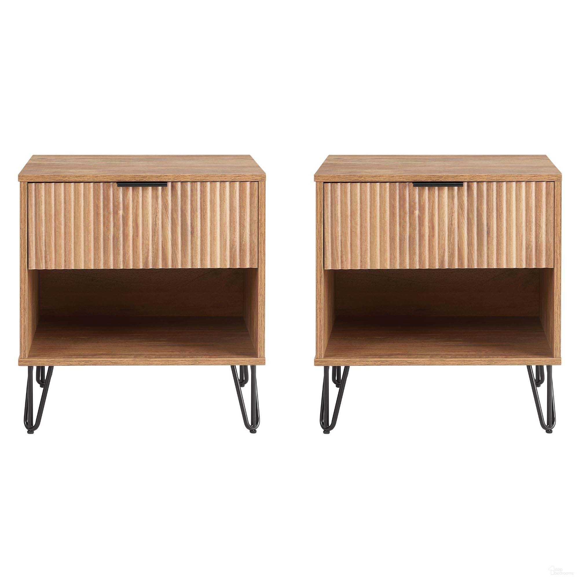 The appearance of Dumbo Nightstand with 1 Drawer Set of 2 In Golden Brown designed by Manhattan Comfort in the modern / contemporary interior design. This golden brown piece of furniture was selected by 1StopBedrooms from Dumbo Collection to add a touch of cosiness and style into your home. Sku: NS001-GB;NS001-GB. Material: MDF.