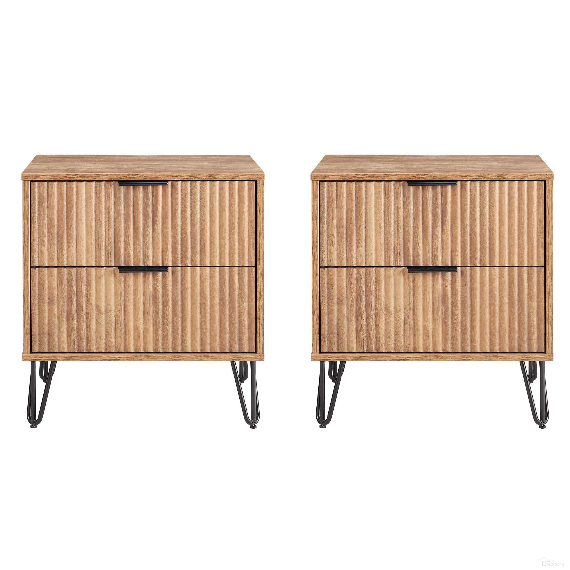 The appearance of Dumbo Nightstand with 2 Drawer Set of 2 In Golden Brown designed by Manhattan Comfort in the modern / contemporary interior design. This golden brown piece of furniture was selected by 1StopBedrooms from Dumbo Collection to add a touch of cosiness and style into your home. Sku: NS002-GB;NS002-GB. Material: MDF.