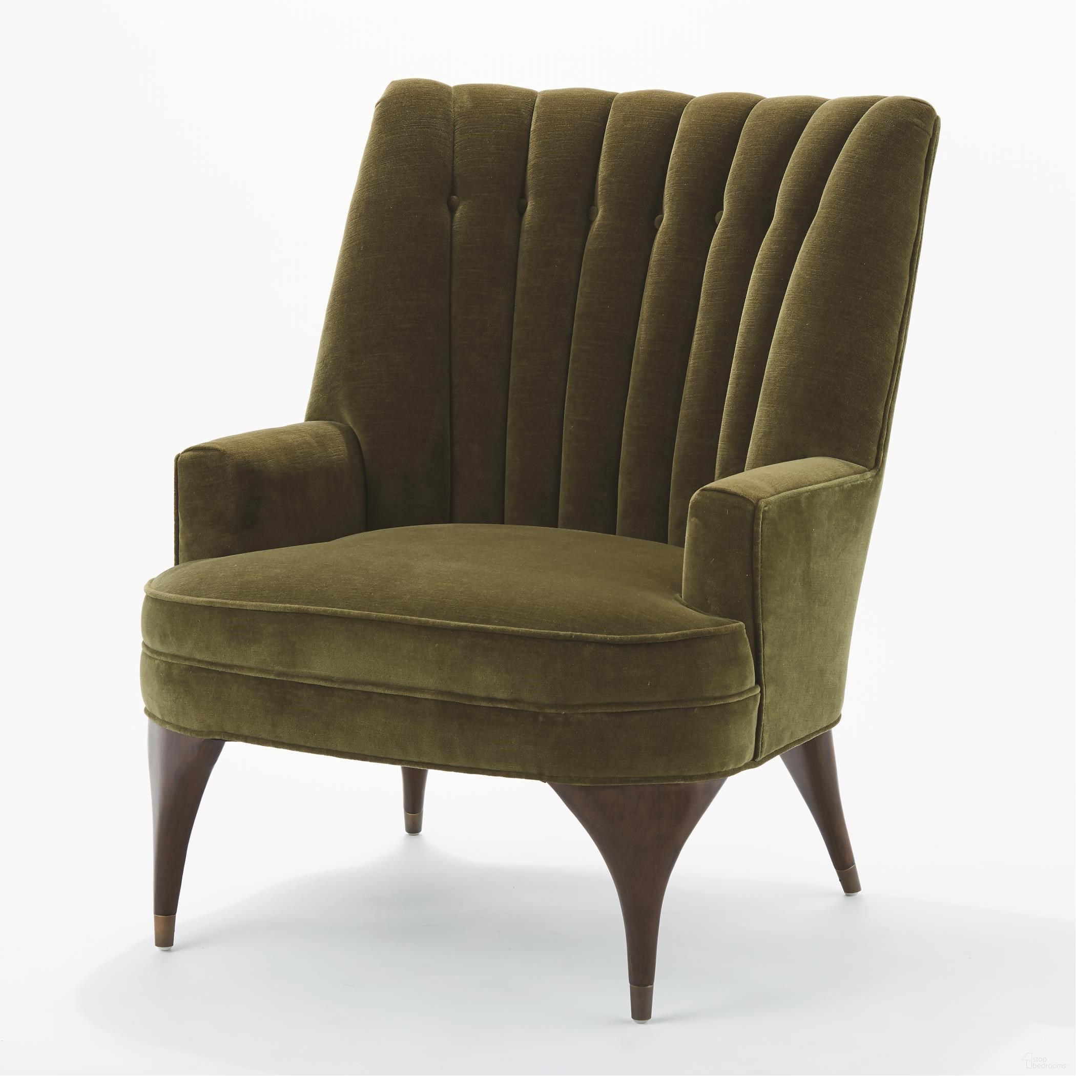 The appearance of Duncan Chair In Moss Velvet designed by Global Views in the modern / contemporary interior design. This green piece of furniture  was selected by 1StopBedrooms from Duncan Collection to add a touch of cosiness and style into your home. Sku: 2642. Material: Wood.