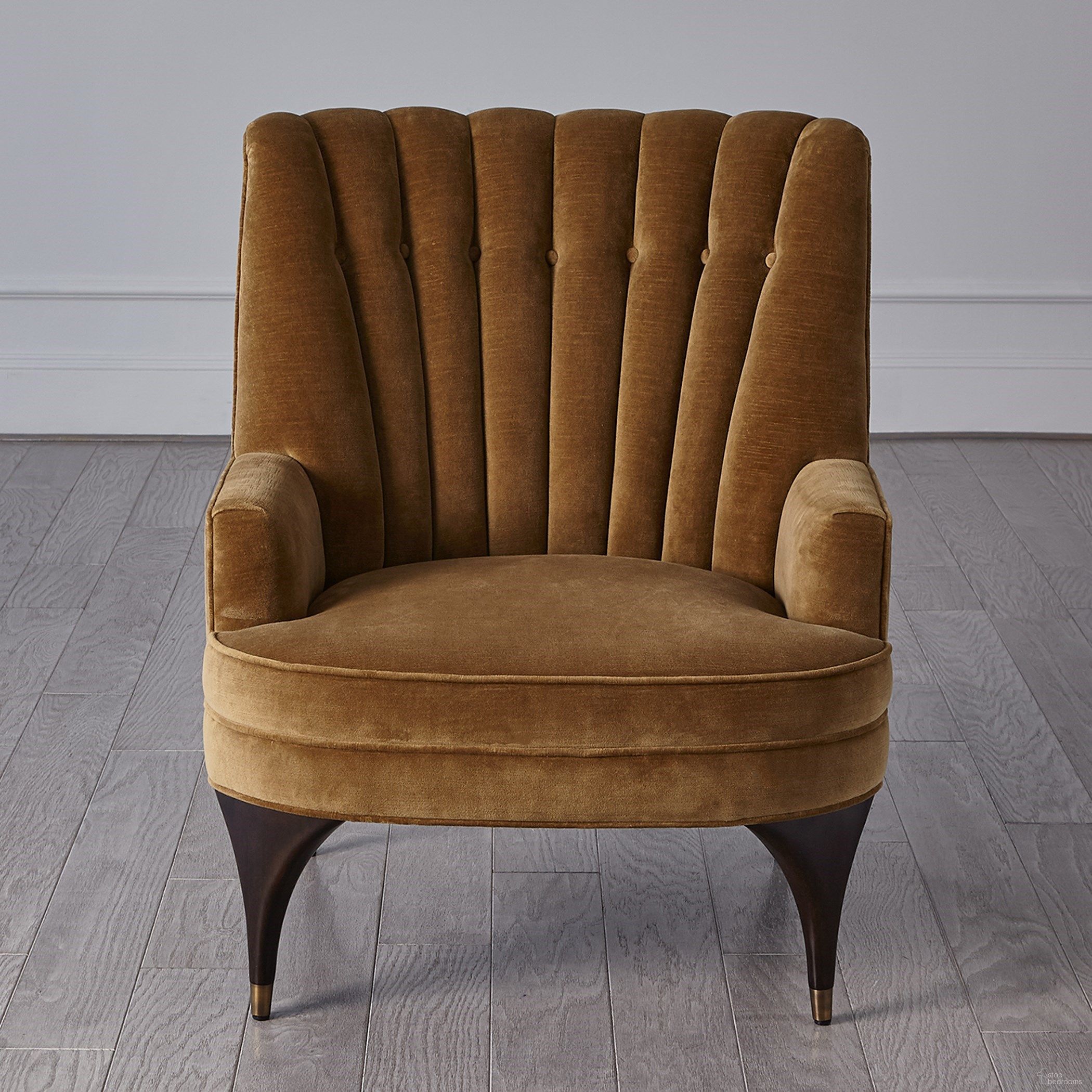 The appearance of Duncan Chair In Toast Velvet designed by Global Views in the modern / contemporary interior design. This brown piece of furniture was selected by 1StopBedrooms from Duncan Collection to add a touch of cosiness and style into your home. Sku: 2689. Material: Wood.