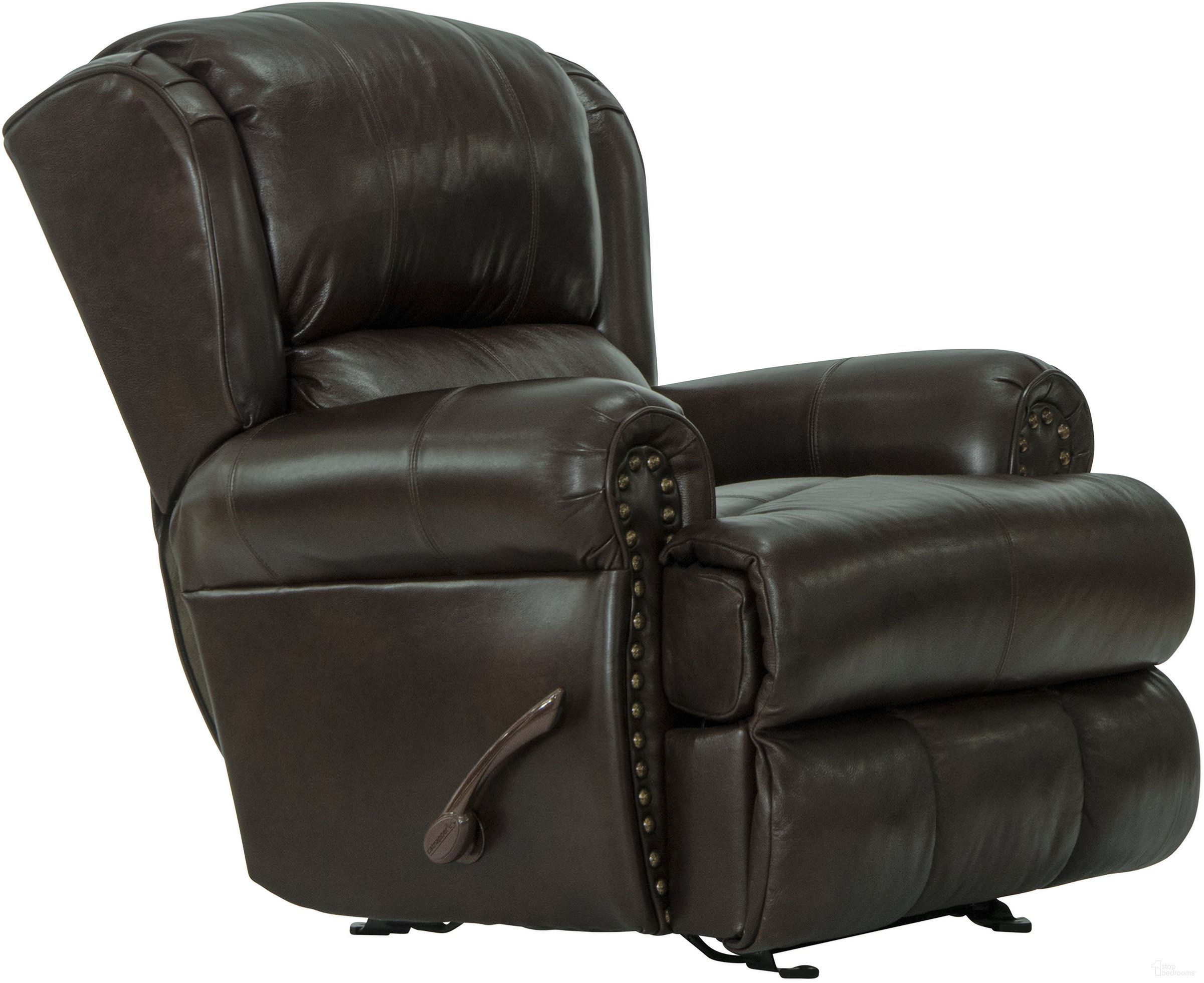 The appearance of Duncan Deluxe Glider Recliner In Chocolate designed by Catnapper in the traditional interior design. This chocolate piece of furniture was selected by 1StopBedrooms from Duncan Collection to add a touch of cosiness and style into your home. Sku: 47636128309308309. Material: Leather Match.