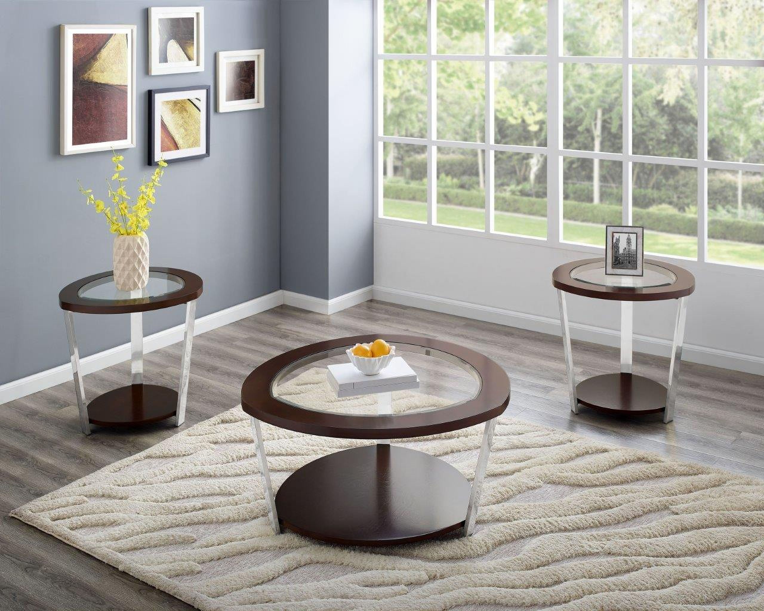 The appearance of Duncan Espresso Occasional Table Set designed by Steve Silver in the transitional interior design. This brown piece of furniture  was selected by 1StopBedrooms from Duncan Collection to add a touch of cosiness and style into your home. Sku: DN100C;DN100E. Material: MDF.
