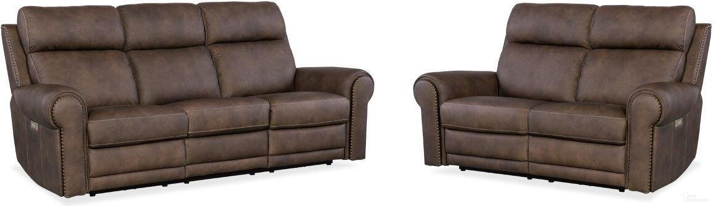 The appearance of Duncan Power Living Room Set with Power Headrest and Lumbar In Light Brown designed by Hooker in the traditional interior design. This dark brown piece of furniture was selected by 1StopBedrooms from SS Collection to add a touch of cosiness and style into your home. Sku: SS635-PHZL3-088;SS635-PHZL2-088. Material: Leather.