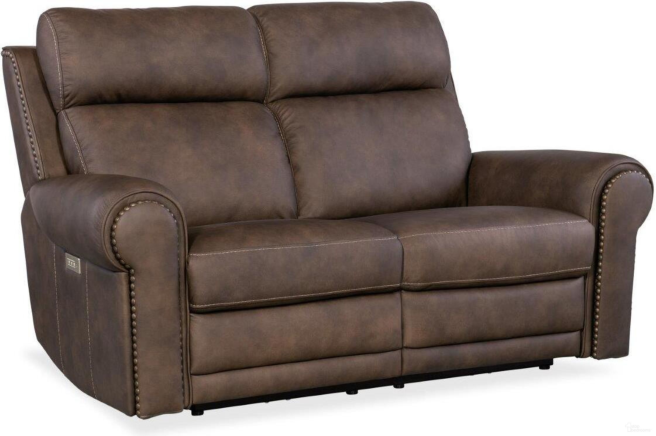 The appearance of Duncan Power Loveseat with Power Headrest and Lumbar In Dark Brown designed by Hooker in the traditional interior design. This dark brown piece of furniture was selected by 1StopBedrooms from SS Collection to add a touch of cosiness and style into your home. Sku: SS635-PHZL2-088. Material: Leather.