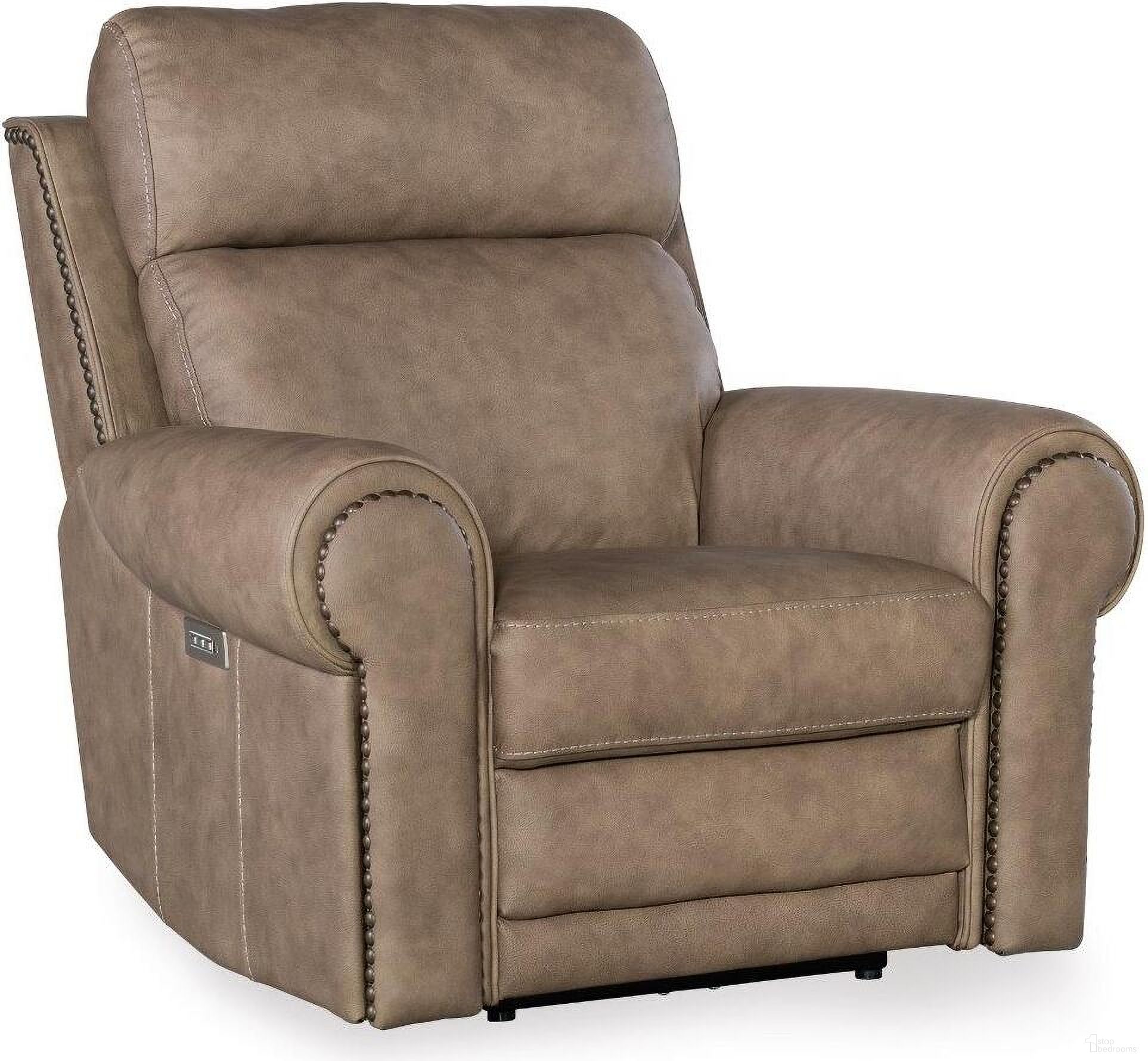 The appearance of Duncan Power Recliner with Power Headrest and Lumbar In Brown designed by Hooker in the traditional interior design. This brown piece of furniture was selected by 1StopBedrooms from SS Collection to add a touch of cosiness and style into your home. Sku: SS635-PHZL1-082. Material: Leather.