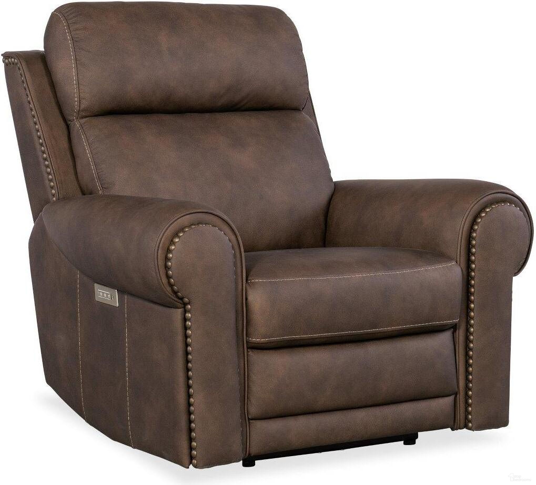 The appearance of Duncan Power Recliner with Power Headrest and Lumbar In Dark Brown designed by Hooker in the traditional interior design. This dark brown piece of furniture was selected by 1StopBedrooms from SS Collection to add a touch of cosiness and style into your home. Sku: SS635-PHZL1-088. Material: Leather.