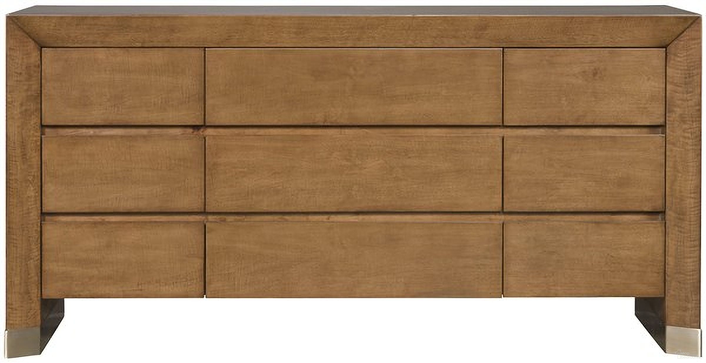 The appearance of Dune 9 Drawer Dresser In Brown designed by Vanguard Furniture in the transitional interior design. This brown piece of furniture was selected by 1StopBedrooms from Dune Collection to add a touch of cosiness and style into your home. Sku: P801D-UV. Material: Wood Veneer.