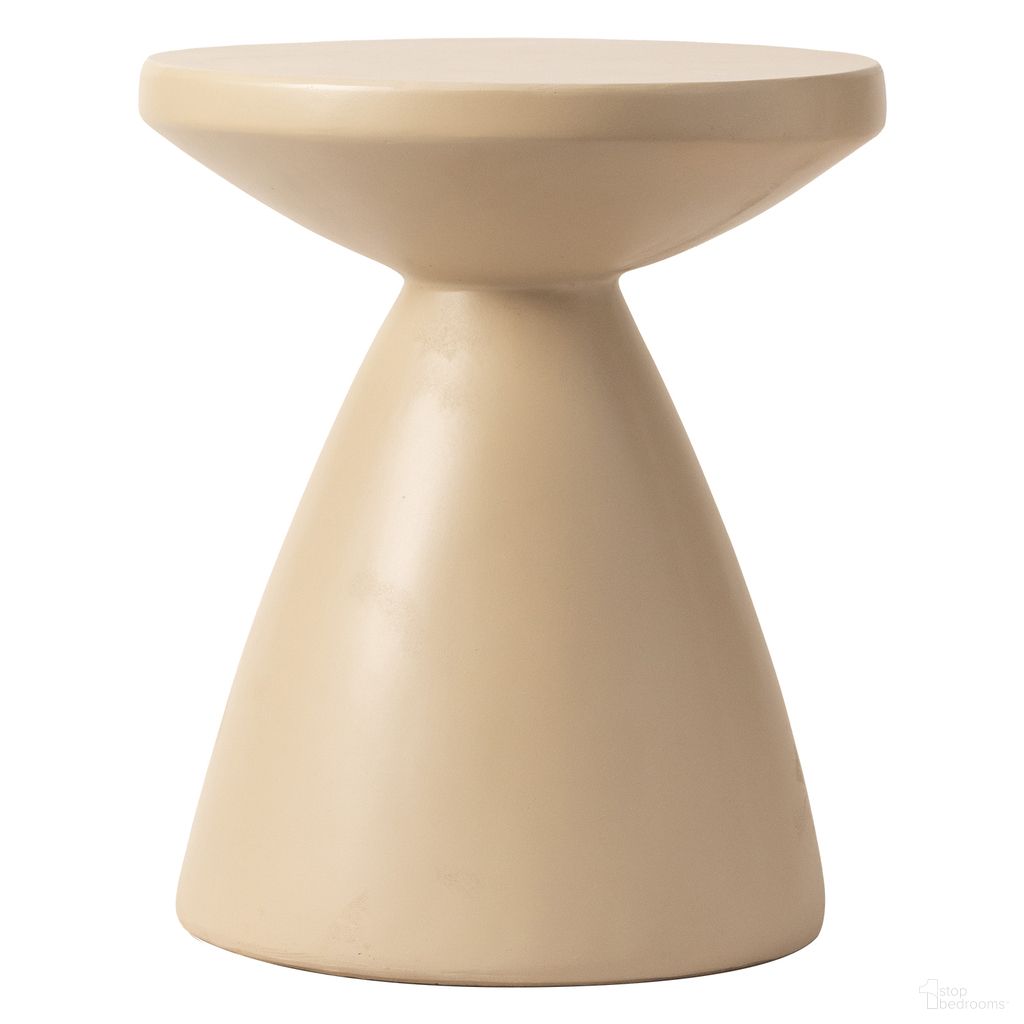 The appearance of Dune Fiberglass Outdoor Side Table In Beige designed by LeisureMod in the modern / contemporary interior design. This beige piece of furniture  was selected by 1StopBedrooms from Dune Collection to add a touch of cosiness and style into your home. Sku: DST17BG. Material: Stone.