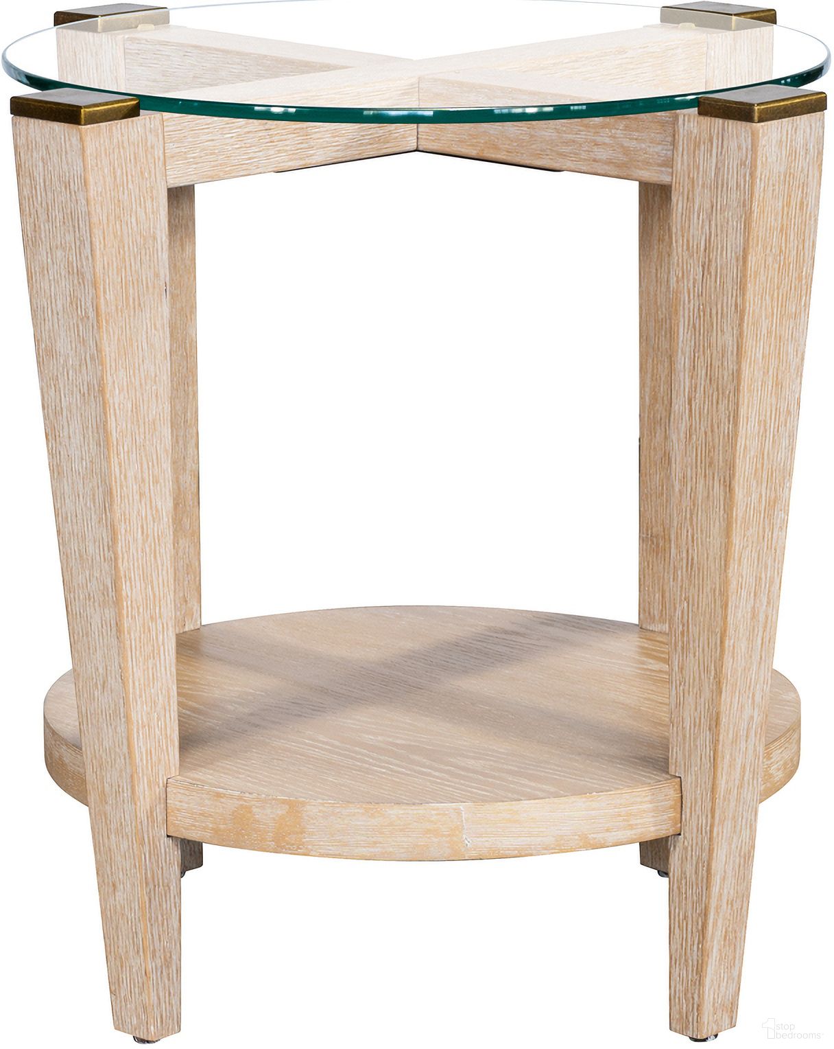 Dunes Round End Table In Bleached Oak
