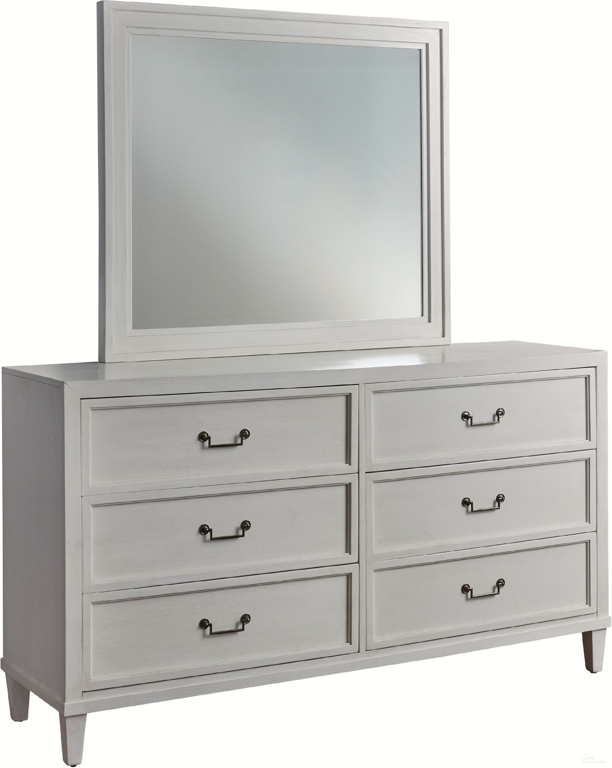 The appearance of Dunescape Dresser In White designed by American Woodcrafters in the transitional interior design. This white piece of furniture was selected by 1StopBedrooms from Dunescape Collection to add a touch of cosiness and style into your home. Sku: 1210-260. Material: Mahogany.