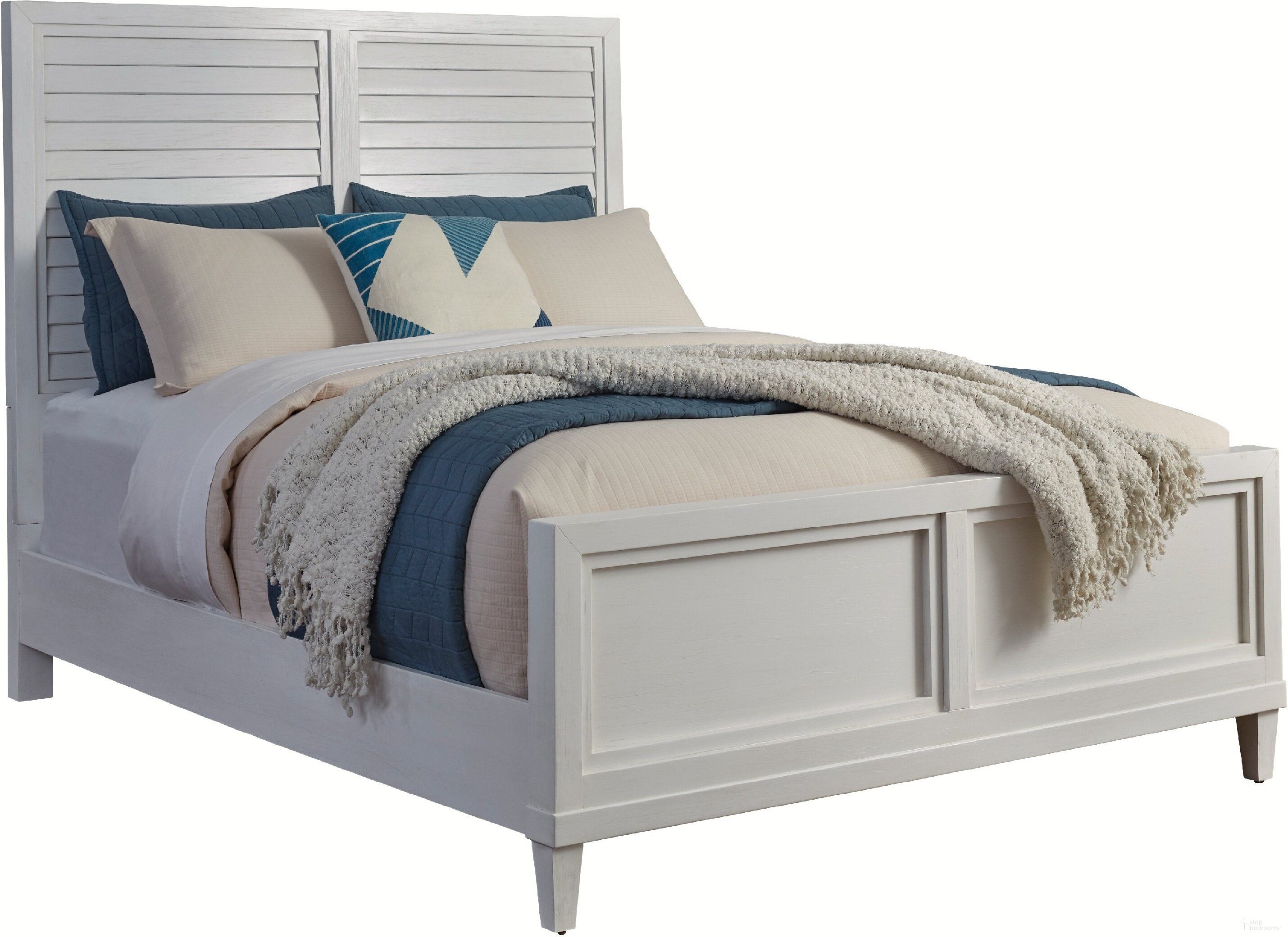 The appearance of Dunescape Queen Panel Bed In White designed by American Woodcrafters in the transitional interior design. This white piece of furniture was selected by 1StopBedrooms from Dunescape Collection to add a touch of cosiness and style into your home. Sku: 1210-957;1210-952;1210-880. Bed Type: Panel Bed. Bed Size: Queen. Material: Mahogany.