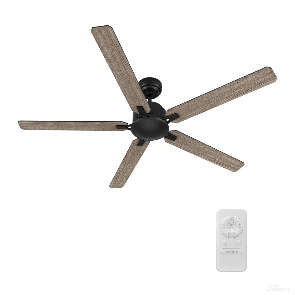Dunkirk 60 Inch 5-Blade Ceiling Fan with Remote In Walnut and Black
