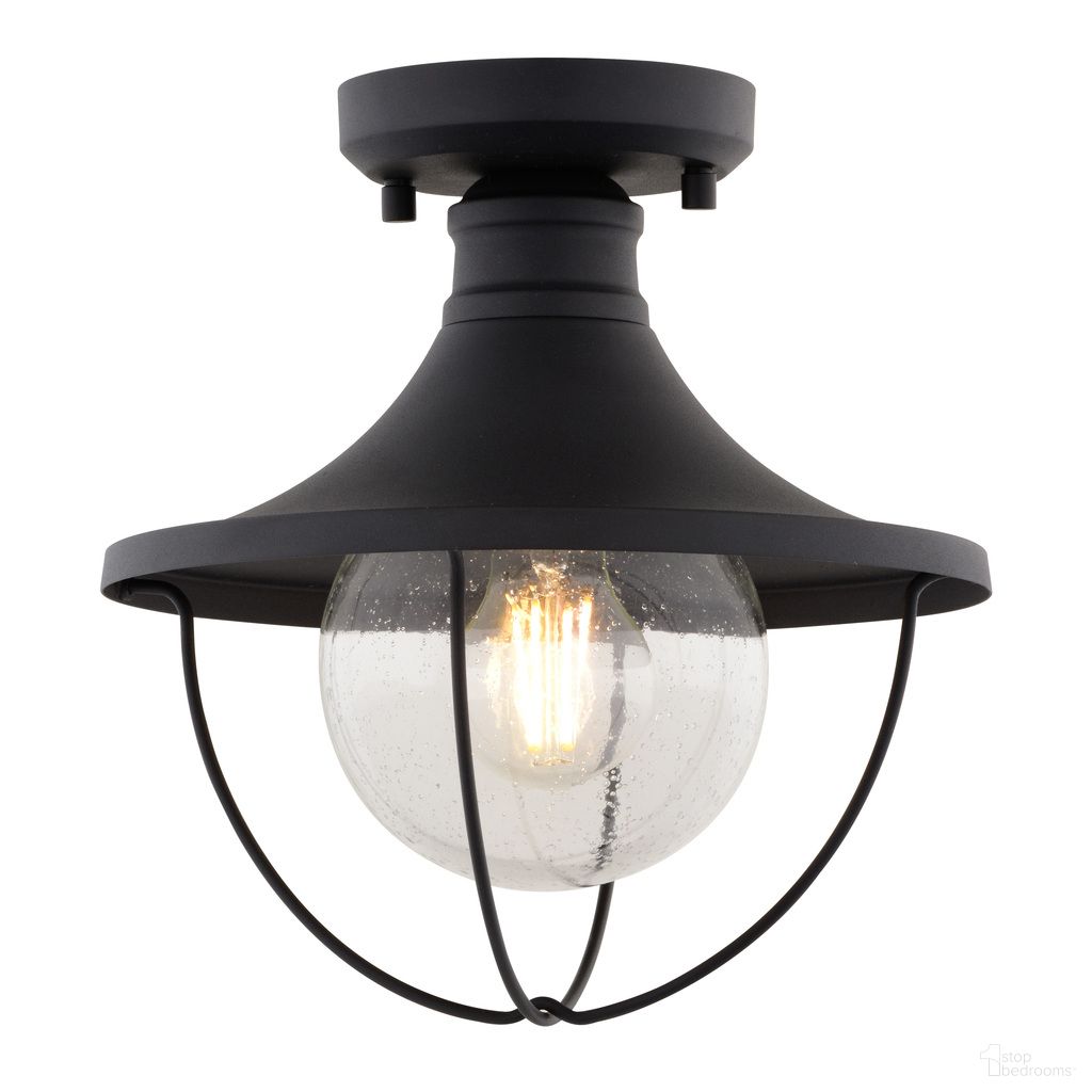 The appearance of Dunlap 10 Inch Outdoor Semi-Flush Mount In Textured Black designed by Vaxcel in the coastal interior design. This textured black piece of furniture was selected by 1StopBedrooms from Dunlap Collection to add a touch of cosiness and style into your home. Sku: T0780. Material: Steel.