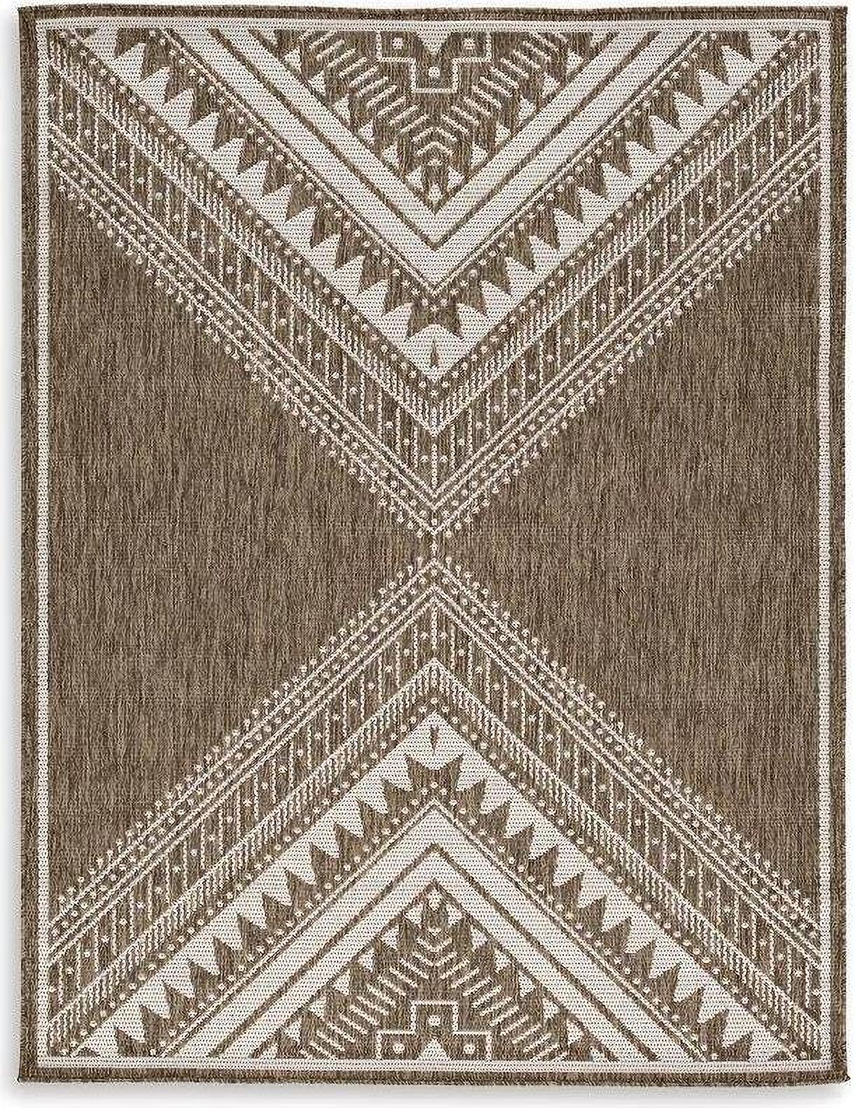 Dunsler 5 ft x 7 ft Rug In Brown and Cream