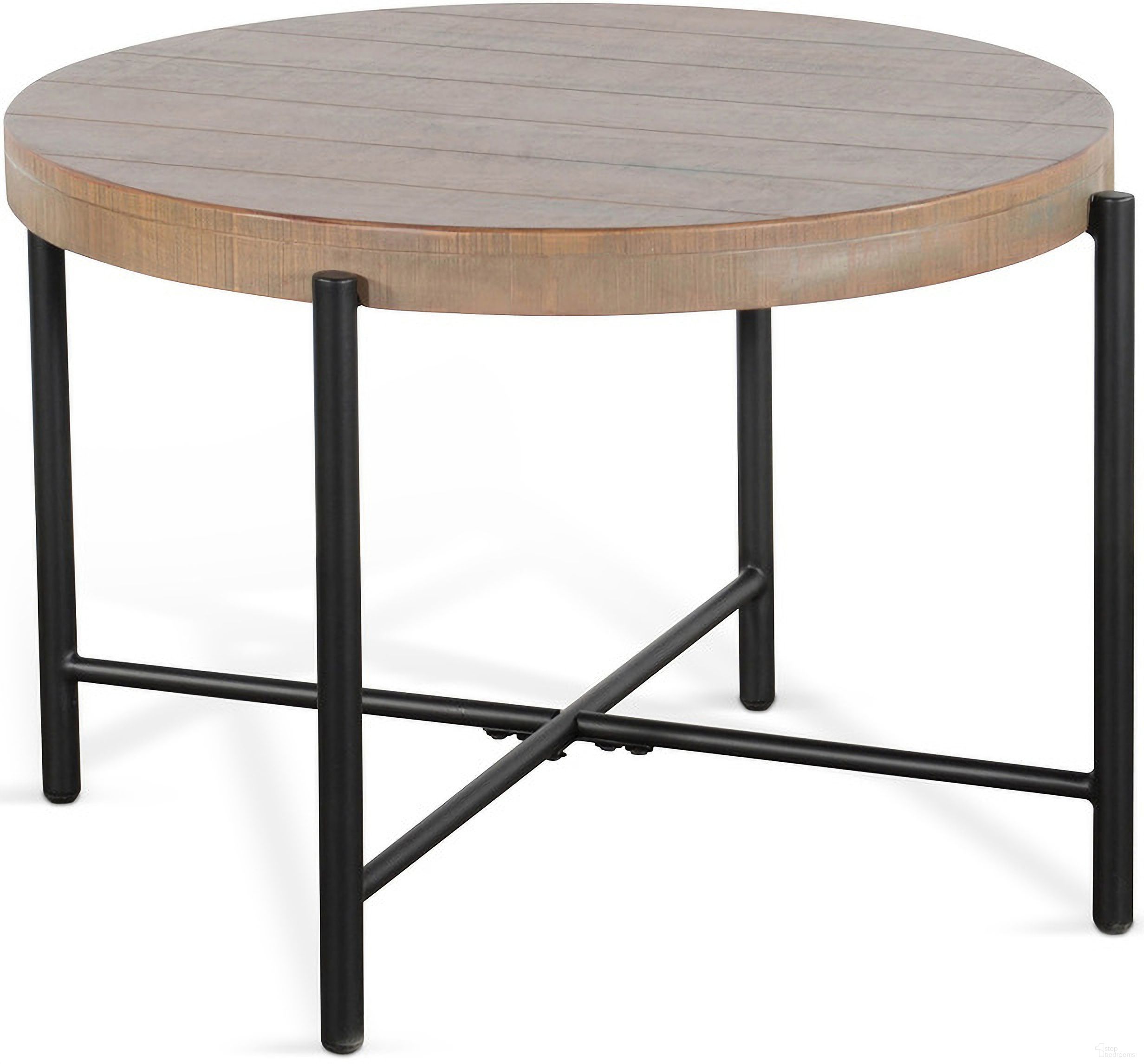 The appearance of Durango 28 Inch Round End Table designed by Sunny Designs in the coastal interior design. This weathered brown piece of furniture  was selected by 1StopBedrooms from Durango Collection to add a touch of cosiness and style into your home. Sku: 3161WB-E. Material: Solid Wood.