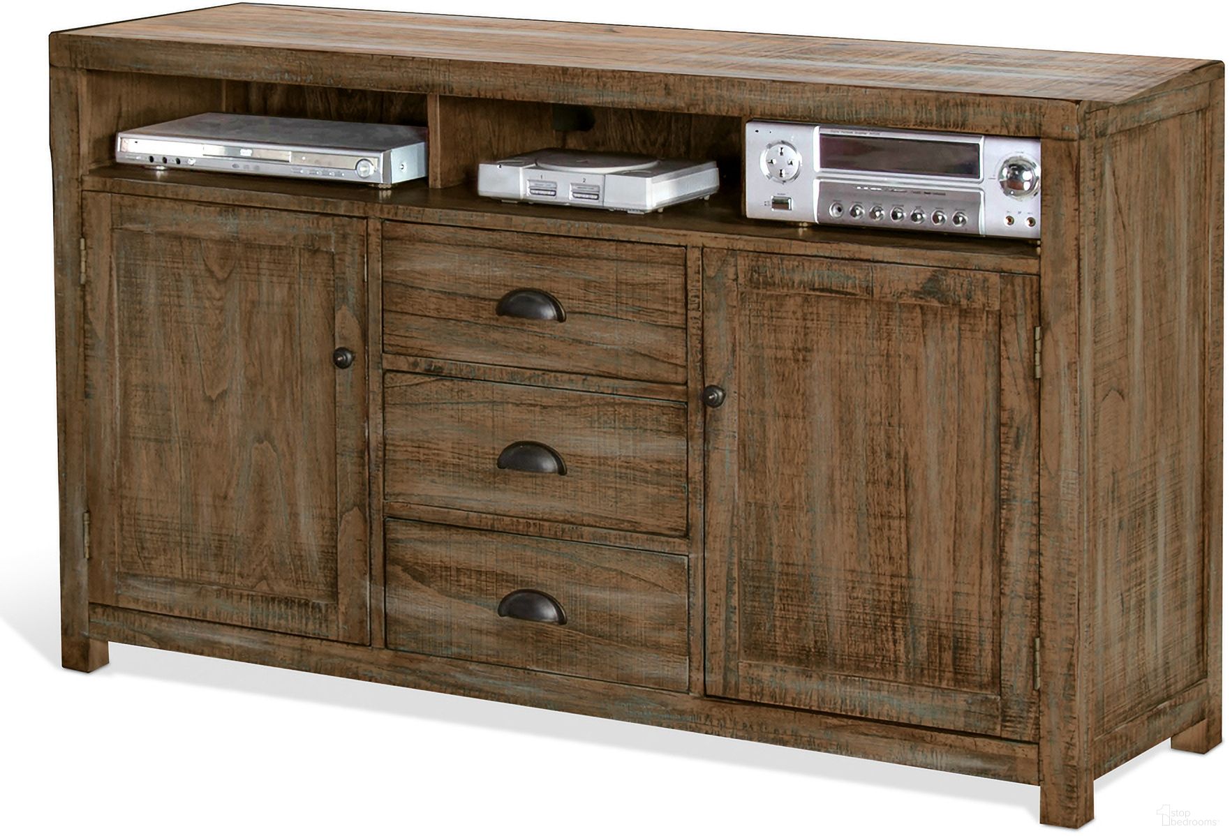 The appearance of Durango 60 Inch Tv Console In Light Brown designed by Sunny Designs in the coastal interior design. This weathered brown piece of furniture was selected by 1StopBedrooms from Durango Collection to add a touch of cosiness and style into your home. Sku: 3563WB-60. Material: Solid Wood.