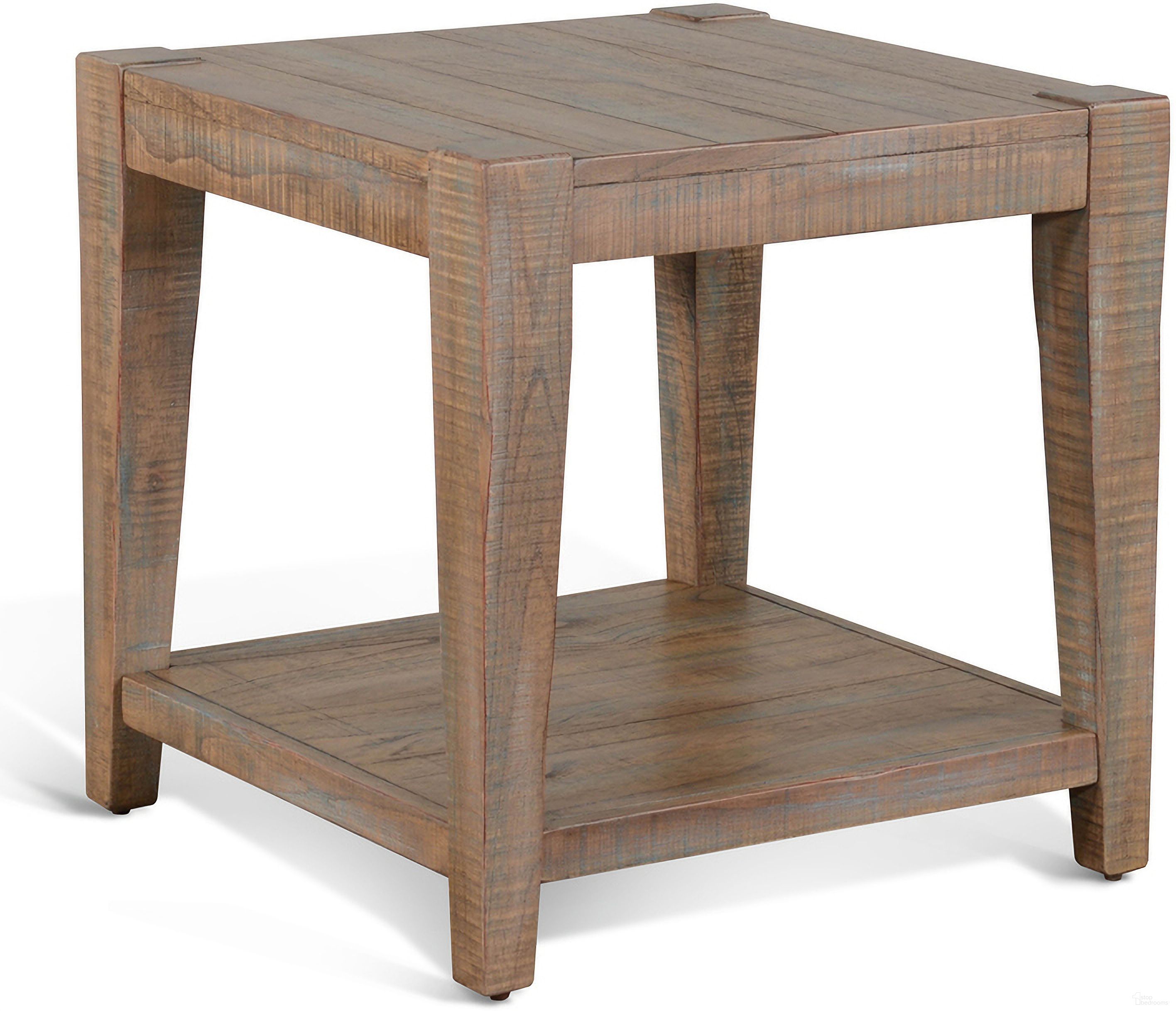 The appearance of Durango End Table In Light Brown designed by Sunny Designs in the coastal interior design. This weathered brown piece of furniture  was selected by 1StopBedrooms from Durango Collection to add a touch of cosiness and style into your home. Sku: 3162WB-E. Material: Solid Wood.