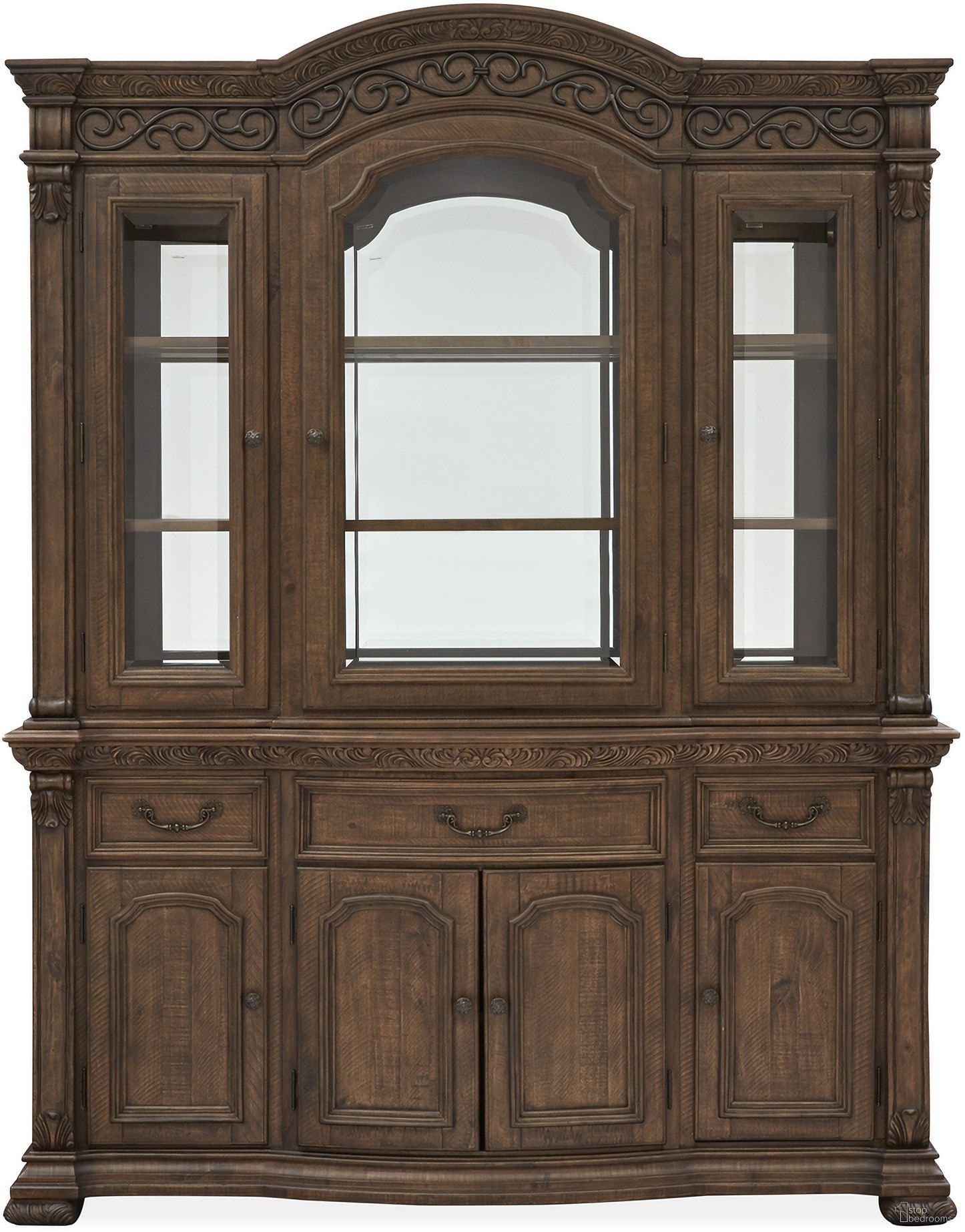 The appearance of Durango Buffet With Hutch designed by Magnussen in the transitional interior design. This brown piece of furniture was selected by 1StopBedrooms from Durango Collection to add a touch of cosiness and style into your home. Sku: D5133-14;D5133-18. Material: Pine.