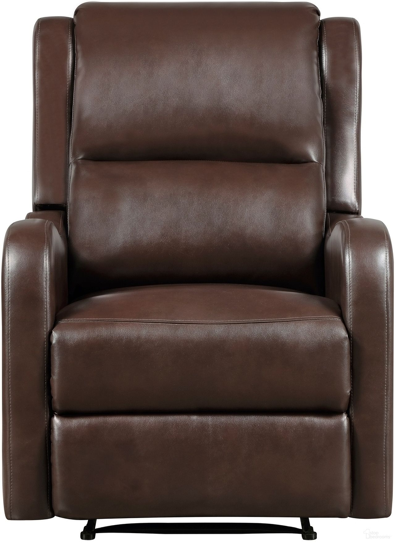 The appearance of Durant Reclining Chair In Brown designed by Homelegance in the modern / contemporary interior design. This brown piece of furniture  was selected by 1StopBedrooms from Durant Collection to add a touch of cosiness and style into your home. Sku: 8527NBR-1. Material: Faux Leather.