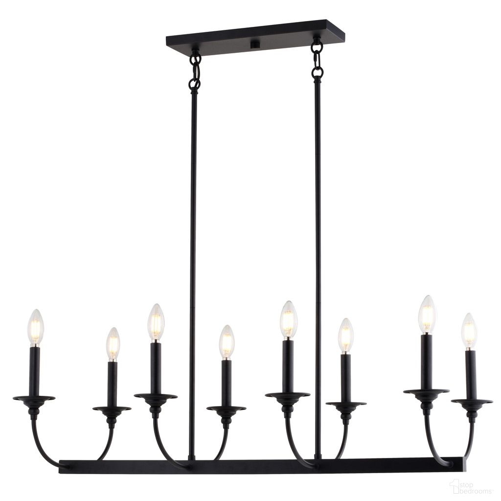 Durham 36 Inch 8 Light Linear Chandelier In Matte Black